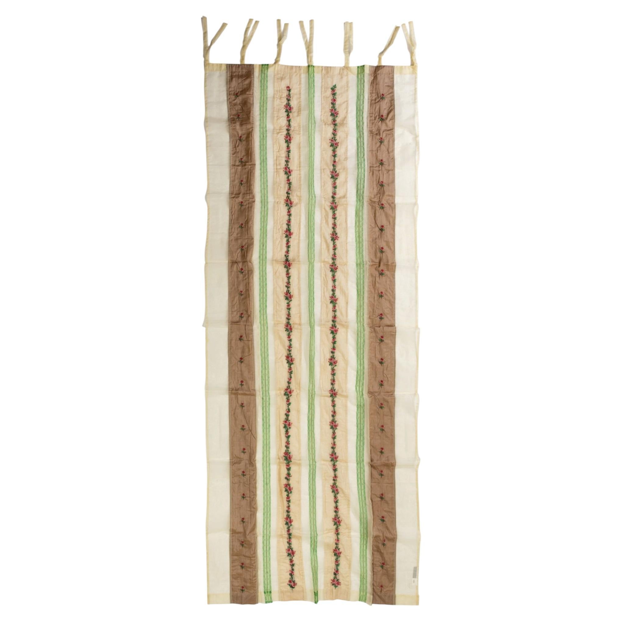 Romantic Hand-Embroidered Silk Organza Curtains, Italy, 21st Century