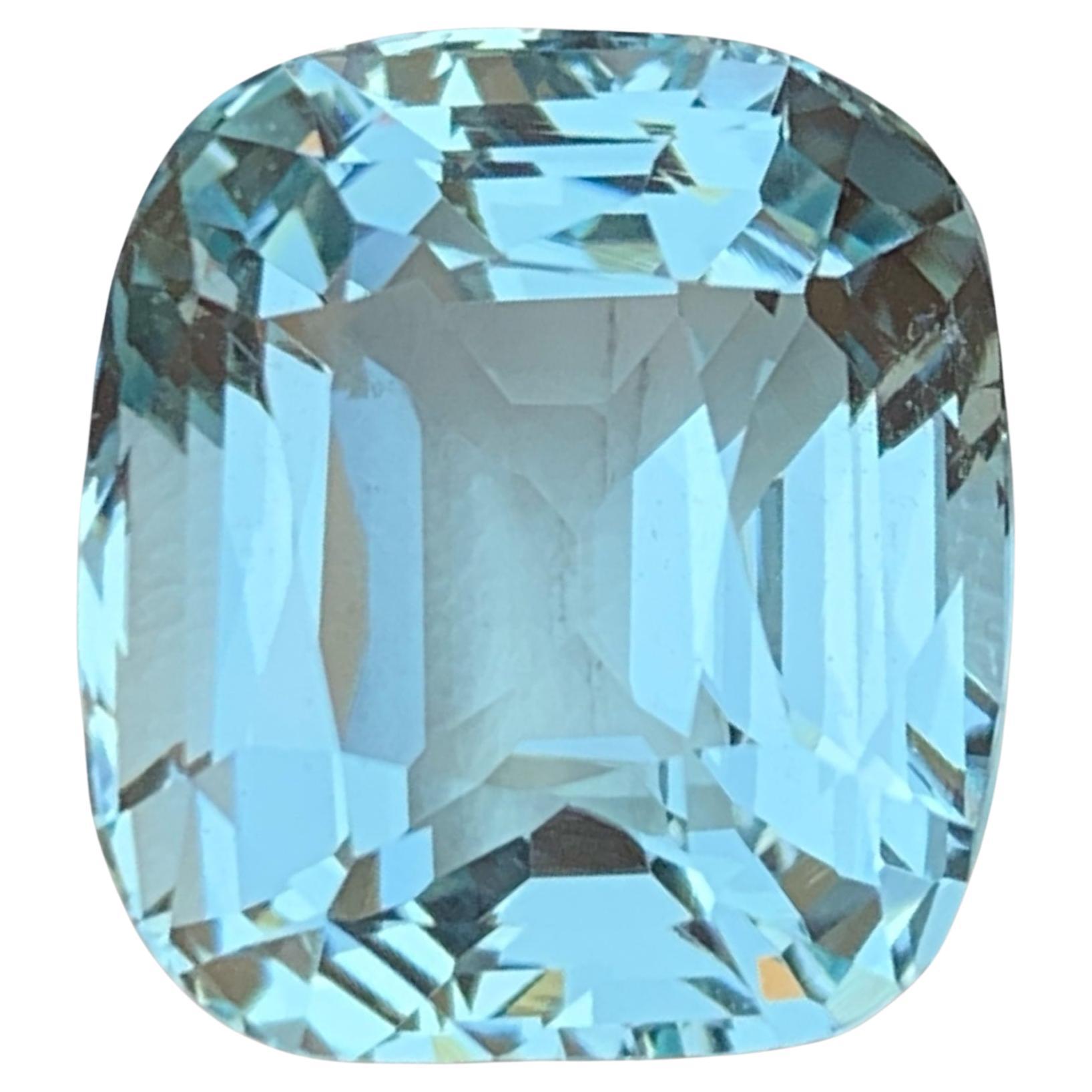 Light Sky Blue Aquamarine Necklace Pendant Loose Gemstone 18.65 Ct Cushion Cut