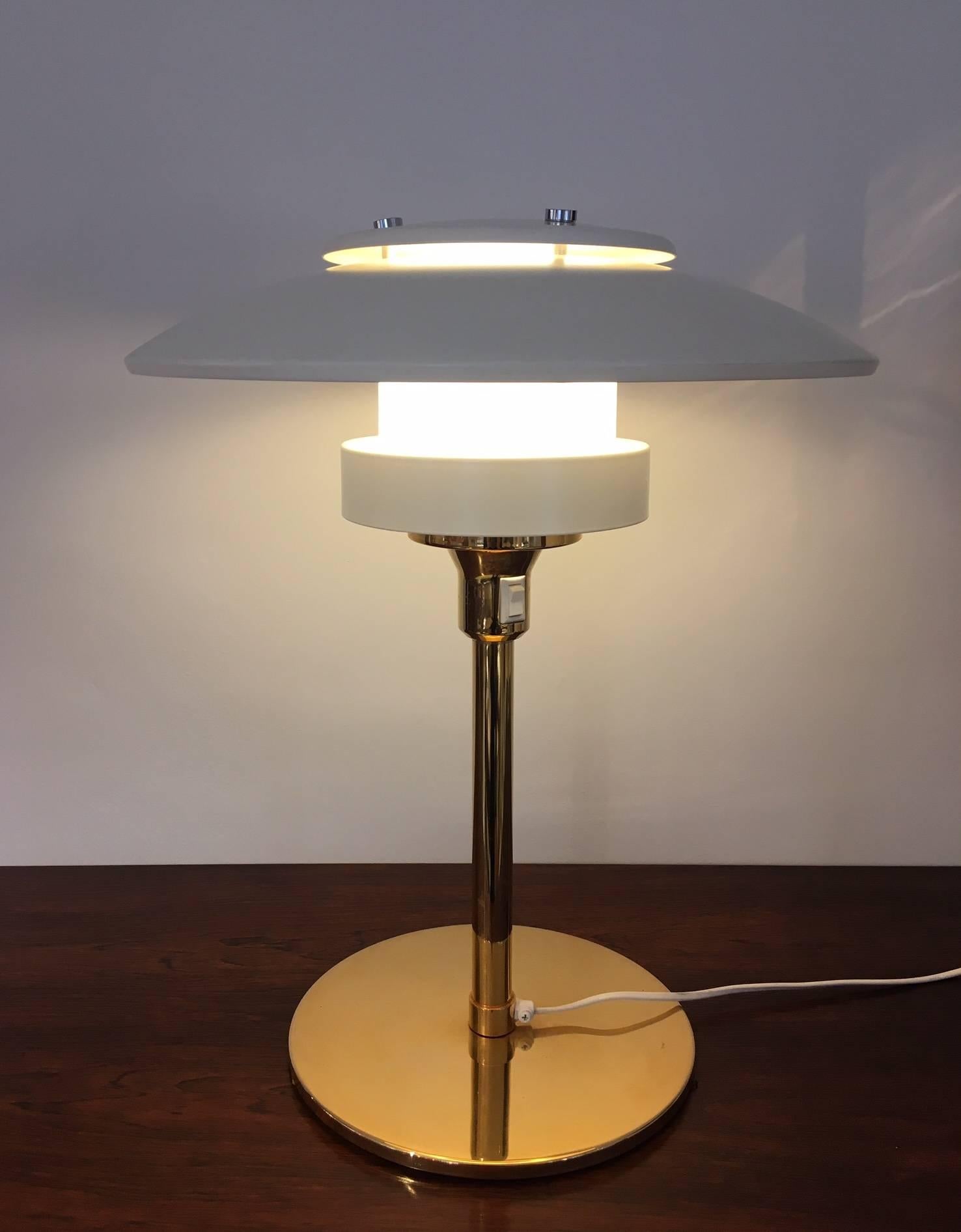 Metal Light Studio by Horn White Table Lamp, Model 2686