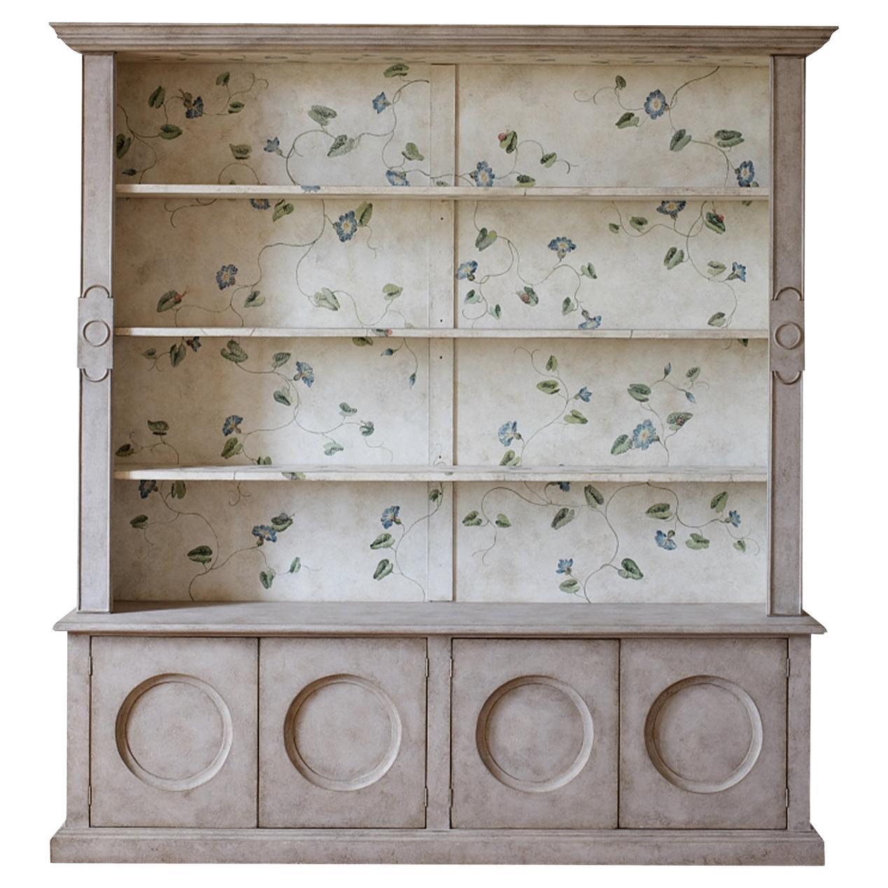Light Taupe Morning Glory Bookcase For Sale