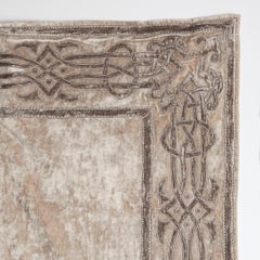 Light Taupe Velvet Throw with Braided Embroidery by Zuber
