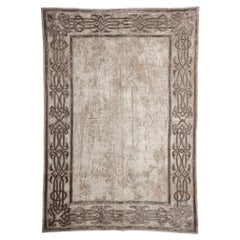 Light Taupe Velvet Throw with Braided Embroidery by Zuber