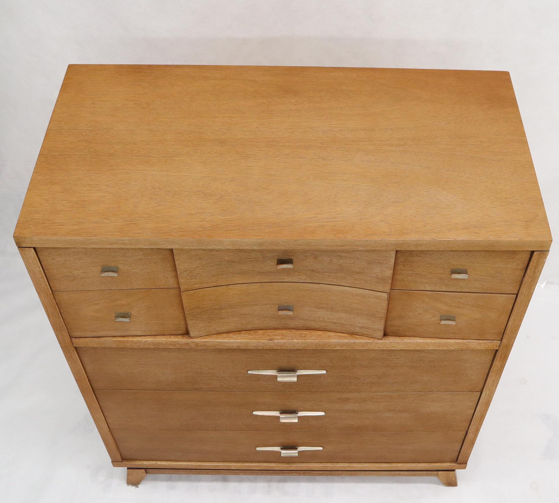 Mid-Century Modern Light Tone Five Drawers High Chest by Hooker For Sale