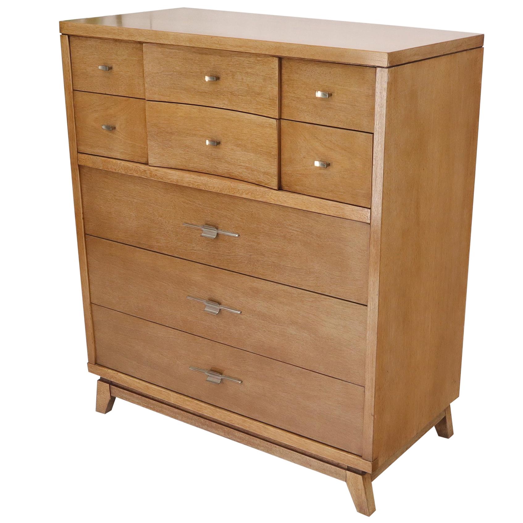 Light Tone Five Drawers High Chest by Hooker For Sale