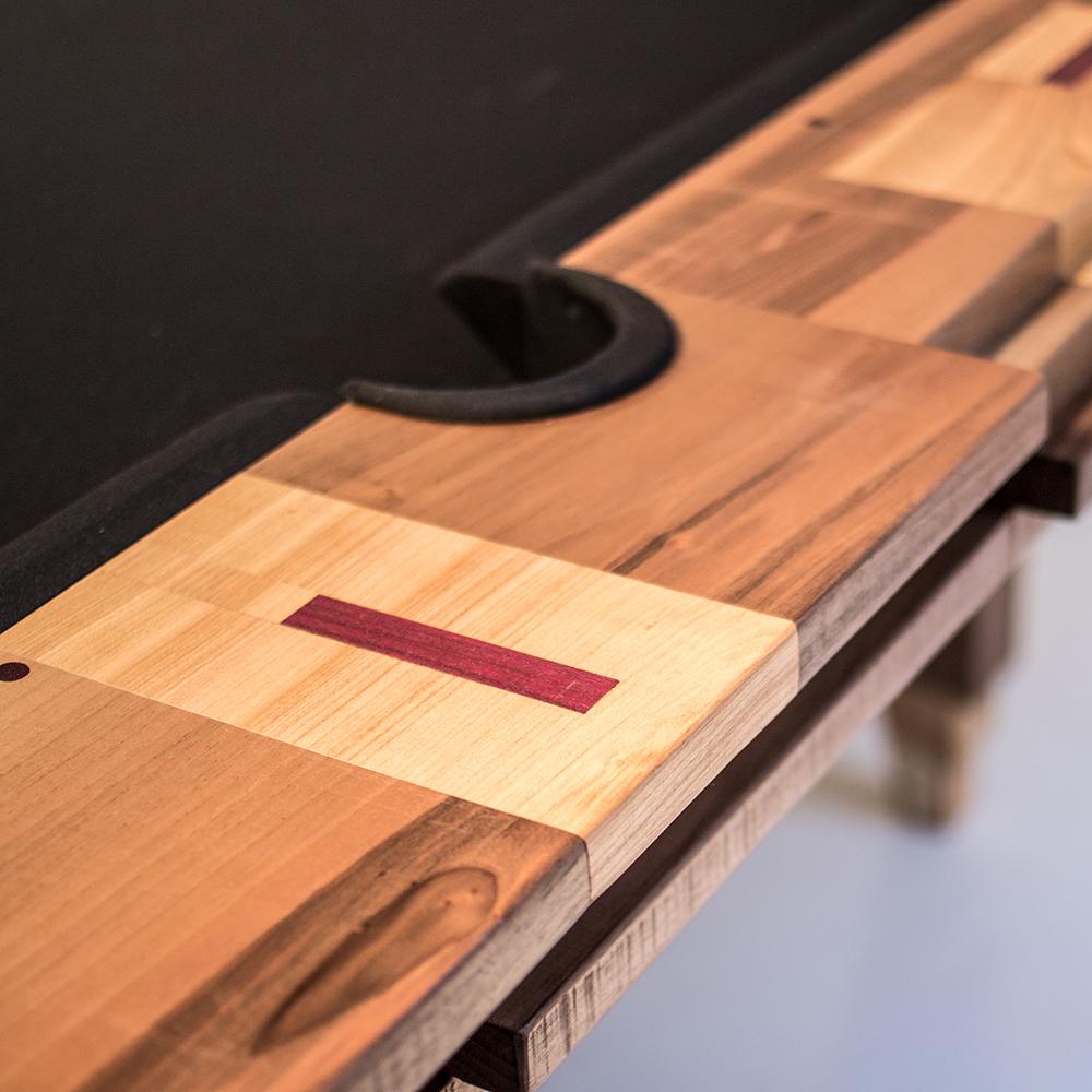 Italian 'Light Tropics' Handcrafted Pool Table and Cue Stand by Hillsideout For Sale
