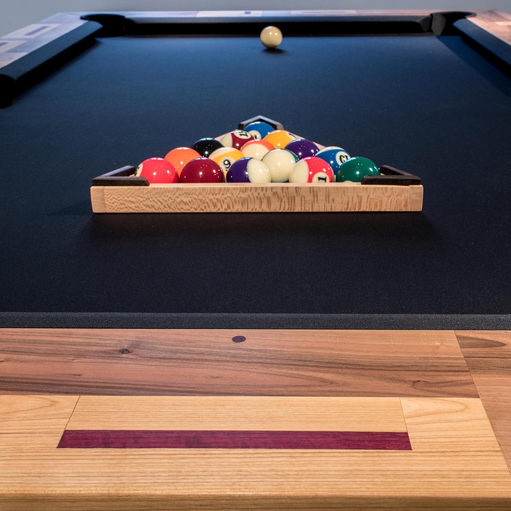 Hand-Crafted 'Light Tropics' Handcrafted Pool Table and Cue Stand by Hillsideout For Sale