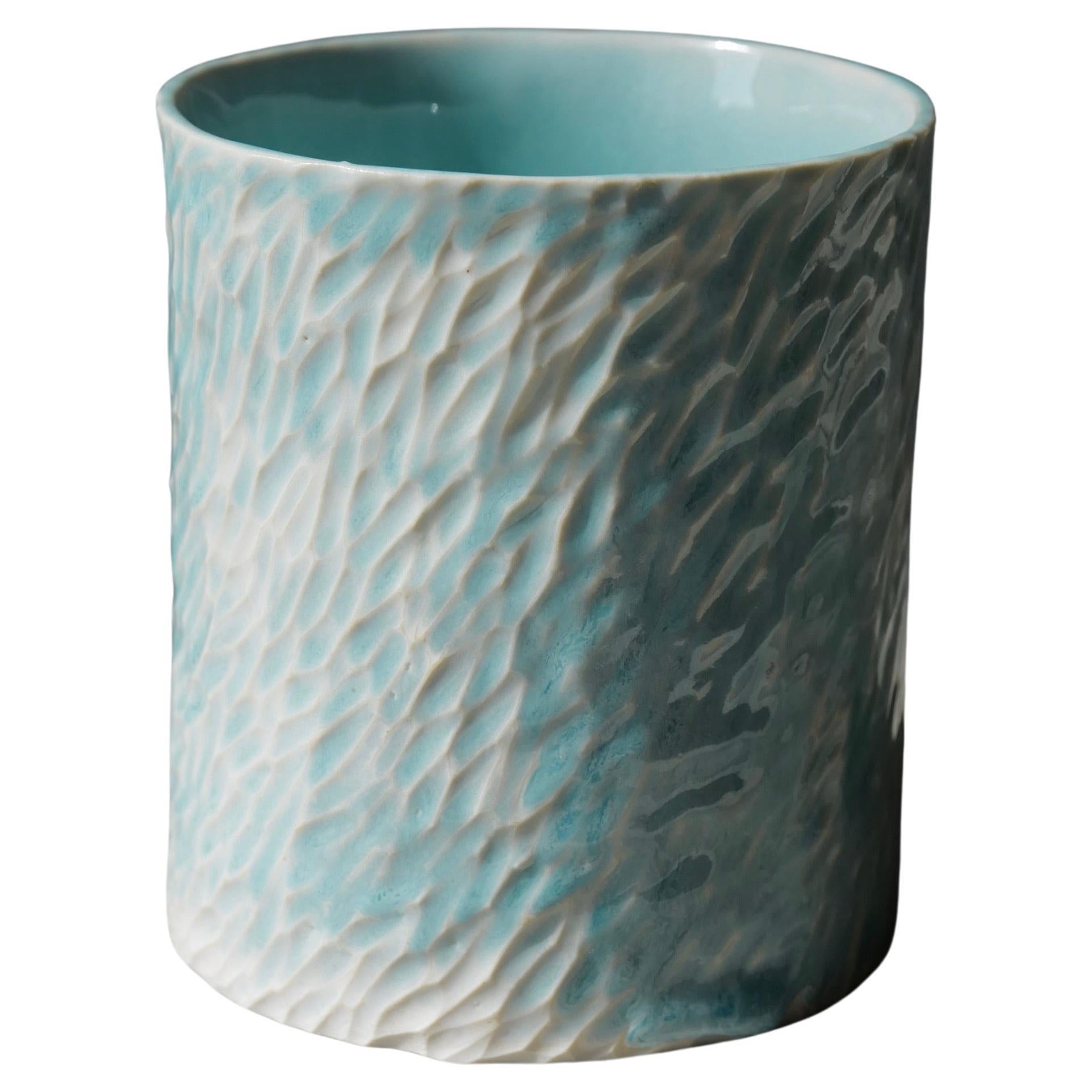 Heller Türkis geschnitzter Zylinder