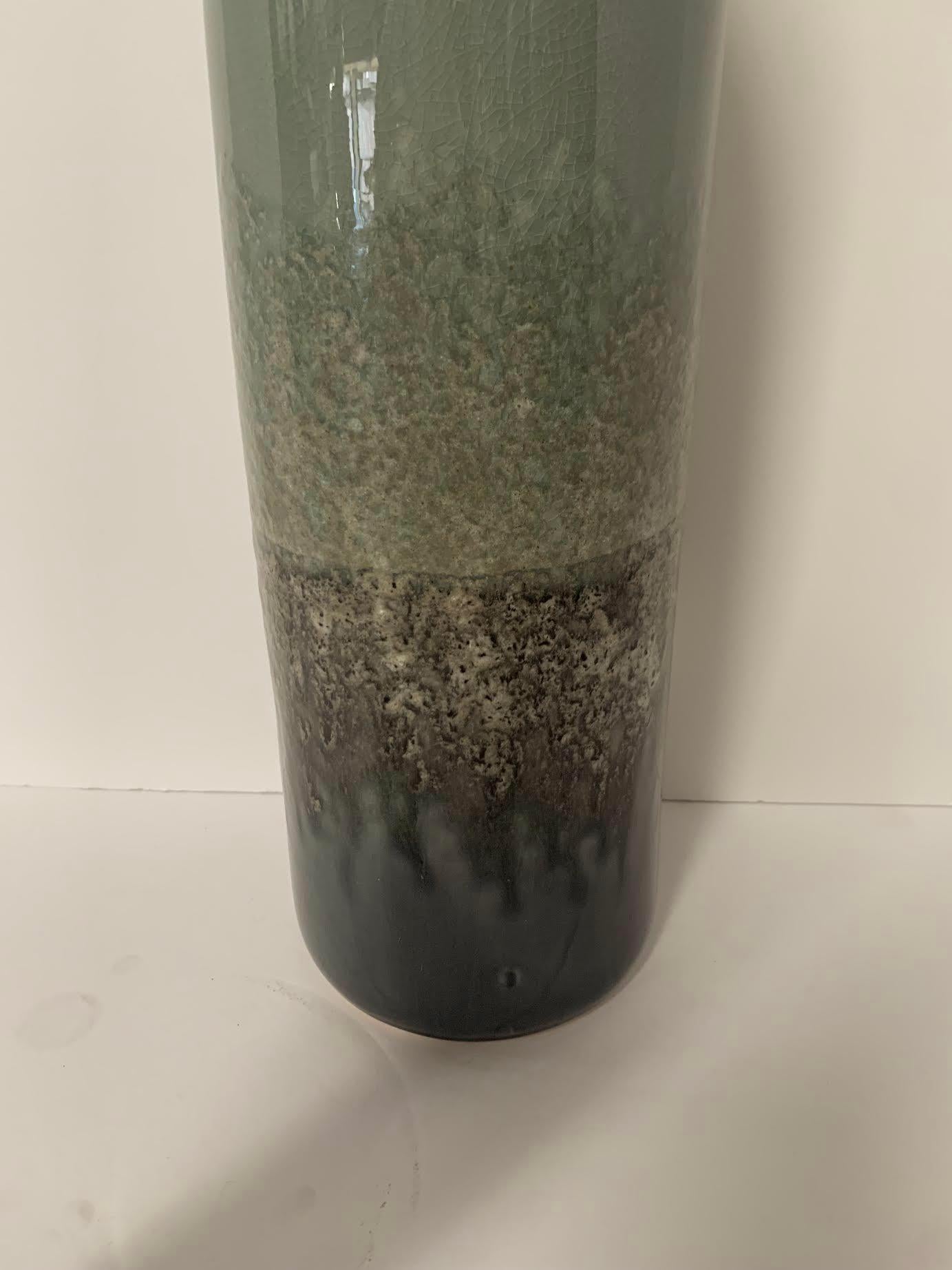 Light Turquoise Column Shaped Vase, China, Contemporary In New Condition For Sale In New York, NY