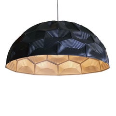 Light - Turtle Dome Embossed Leather in Black
