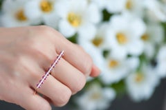 Dual Two Finger Modern Ring, White Diamonds and Red Rubies