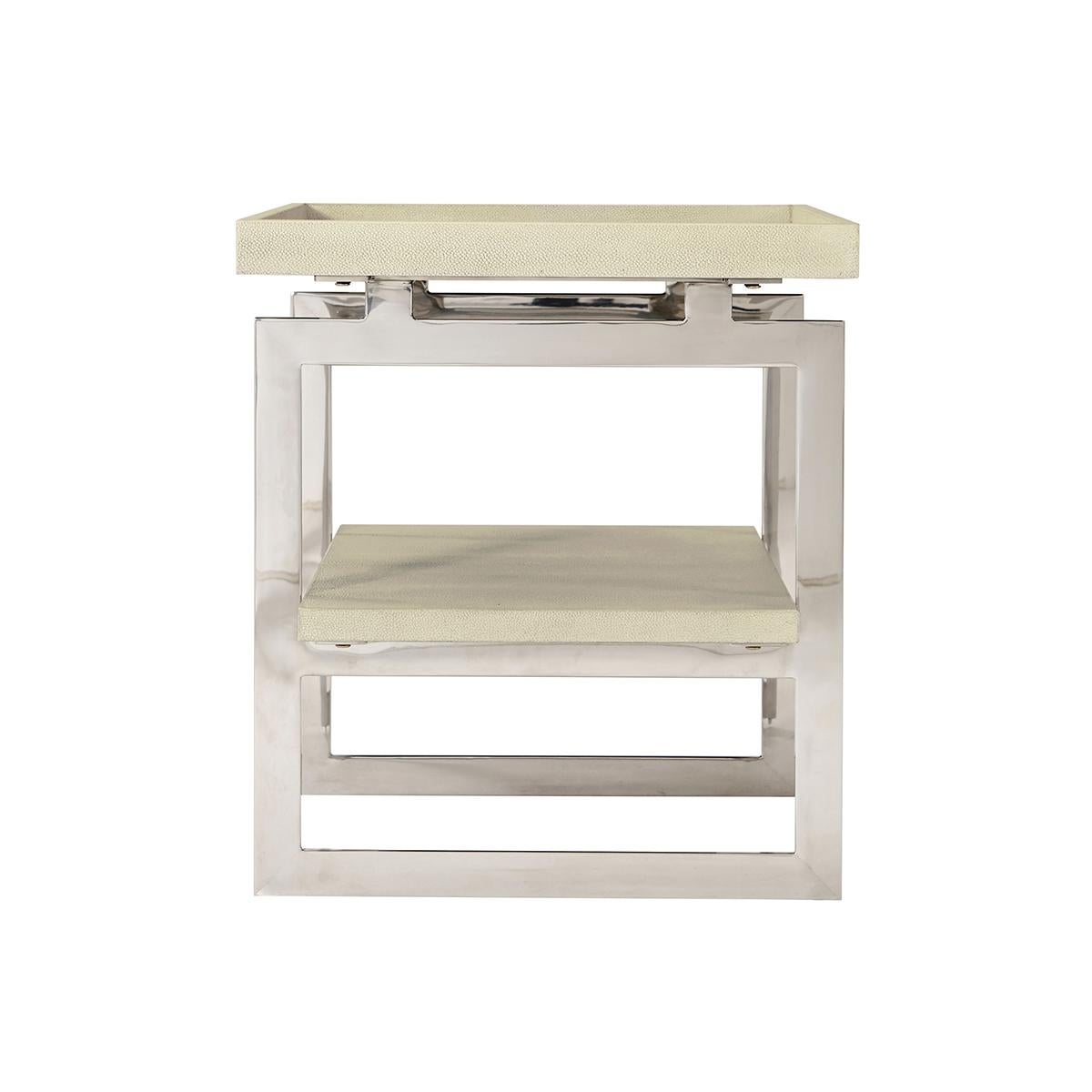 Vietnamese Light Two Tier Side Table For Sale