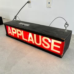 Light Up 'Applause' Film Studio Sign, 1980s Los Angeles