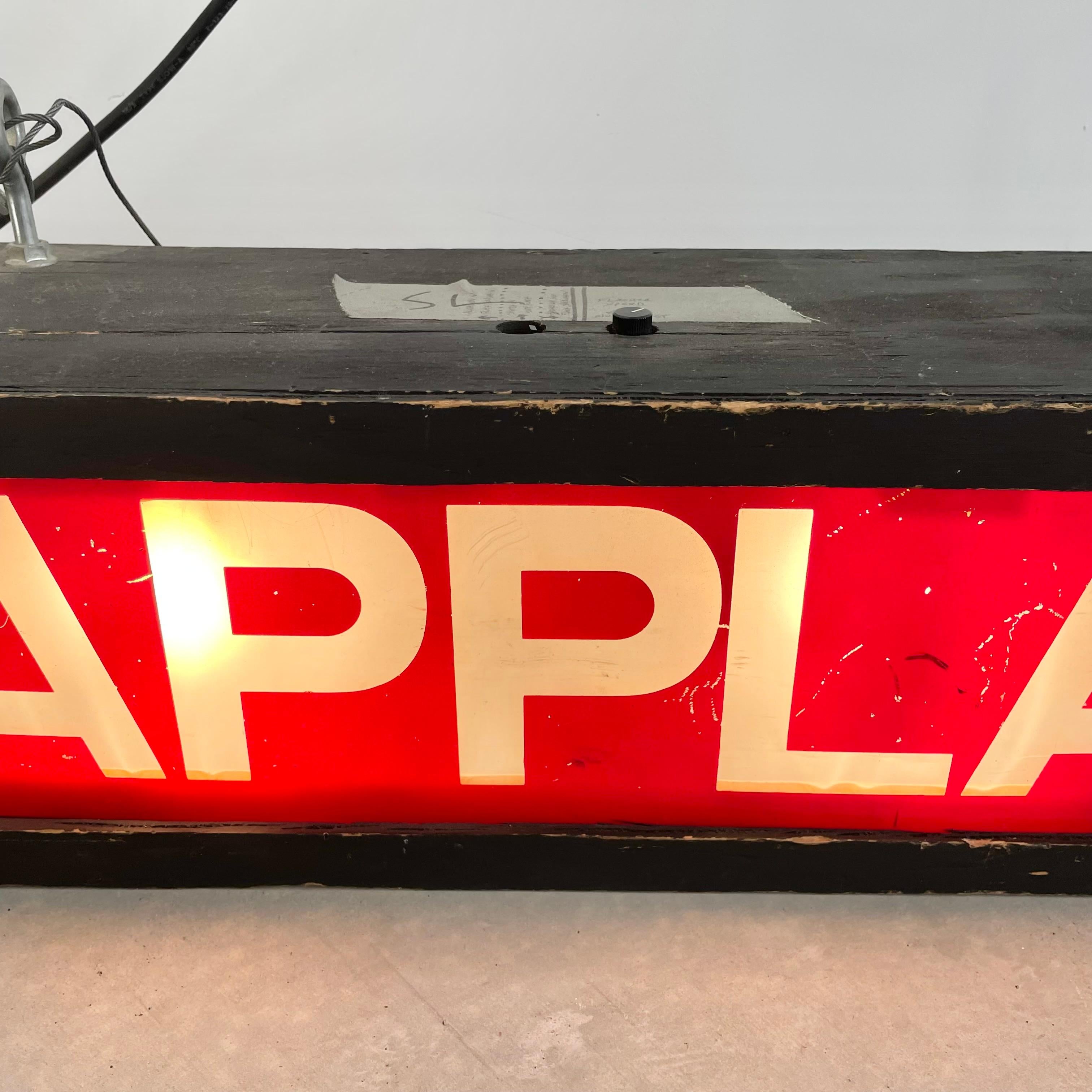 Late 20th Century Light Up 'Applause' Film Studio Sign, 1980s Los Angeles