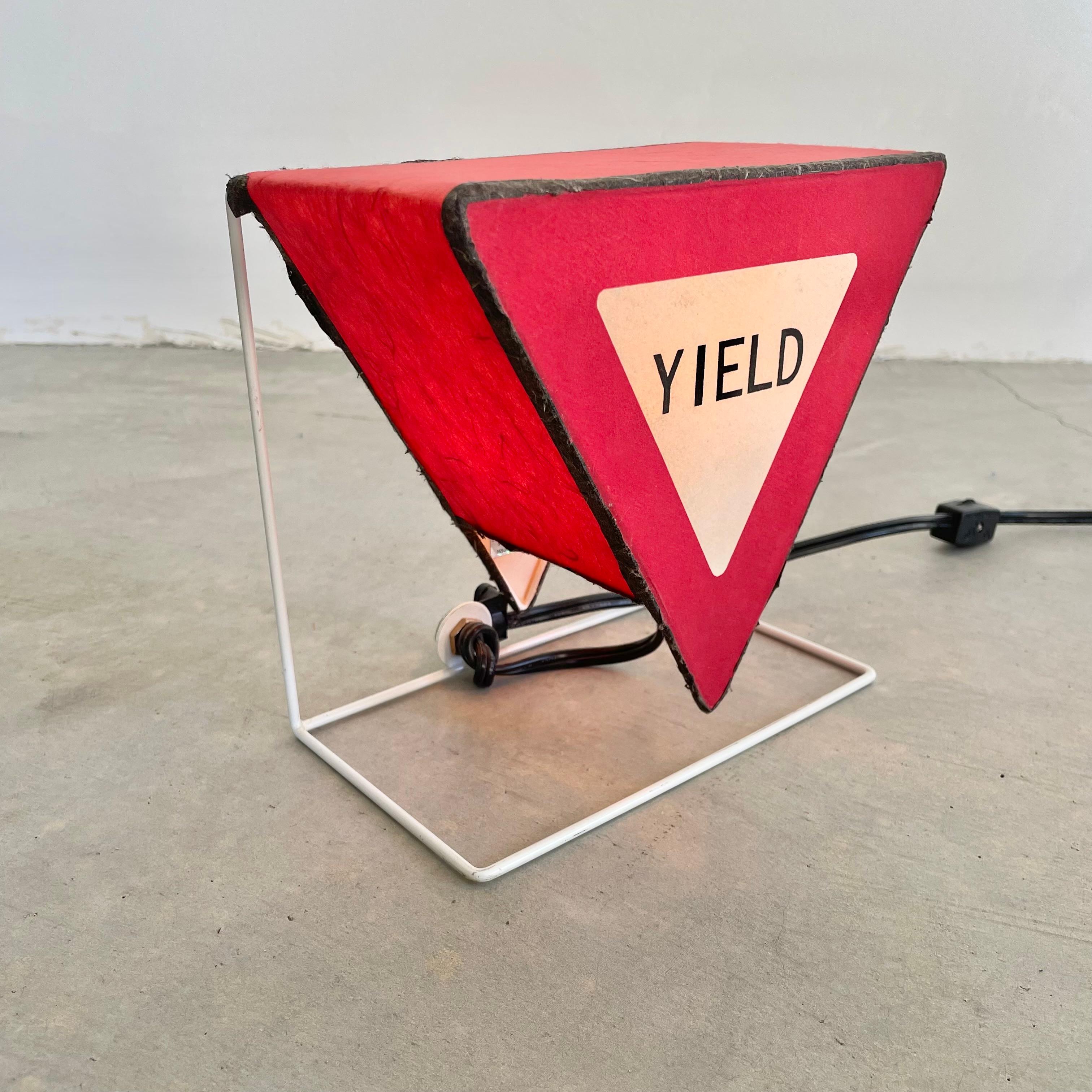 Late 20th Century Light Up Paper 'Yield' Sign, 1980s For Sale