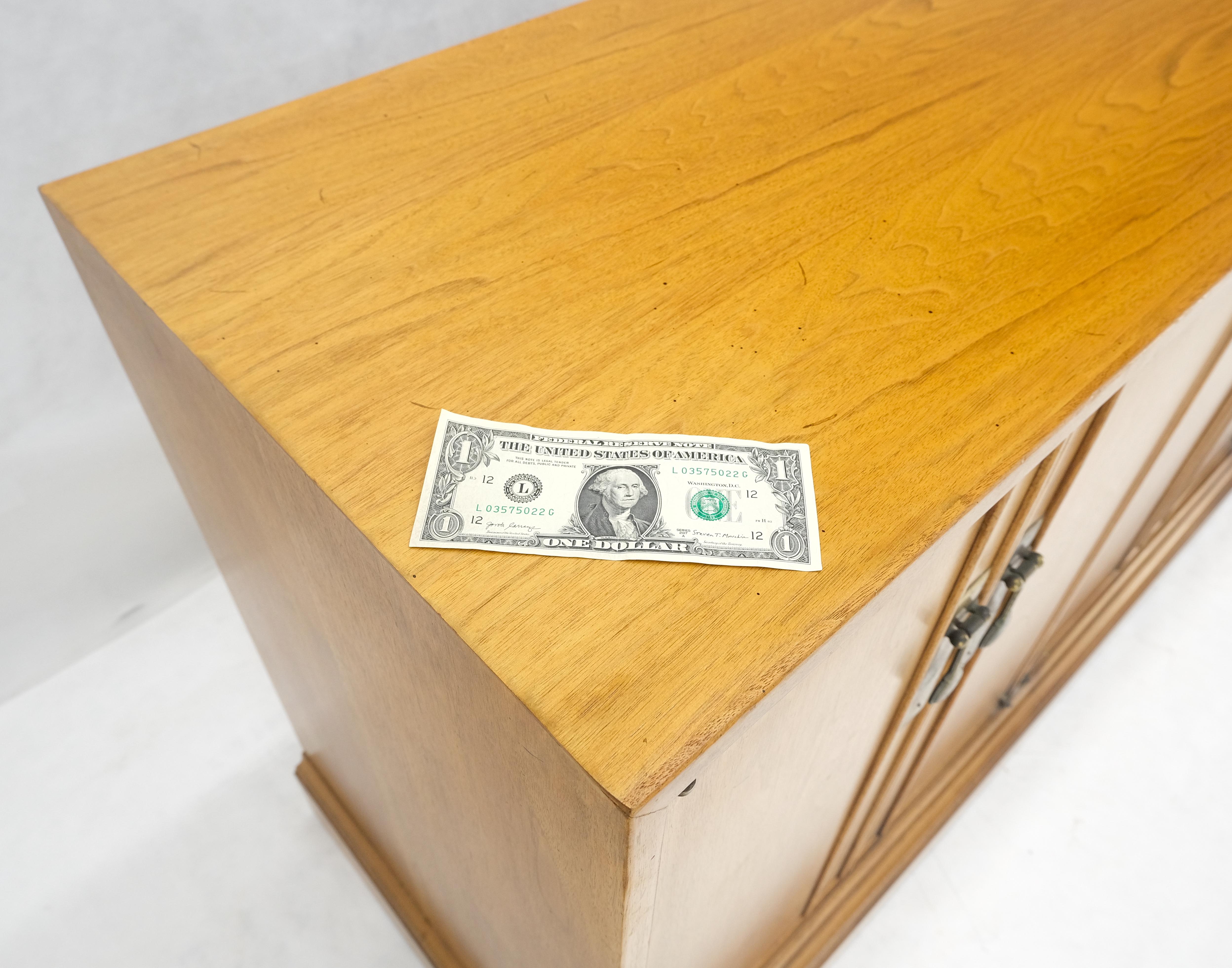 Light Walnut 3 Compartments 6 Doors Drawers Long Credenza Dresser c1970s MINT For Sale 9