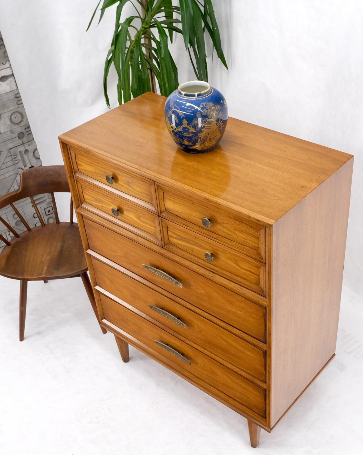 walnut dresser with gold hardware
