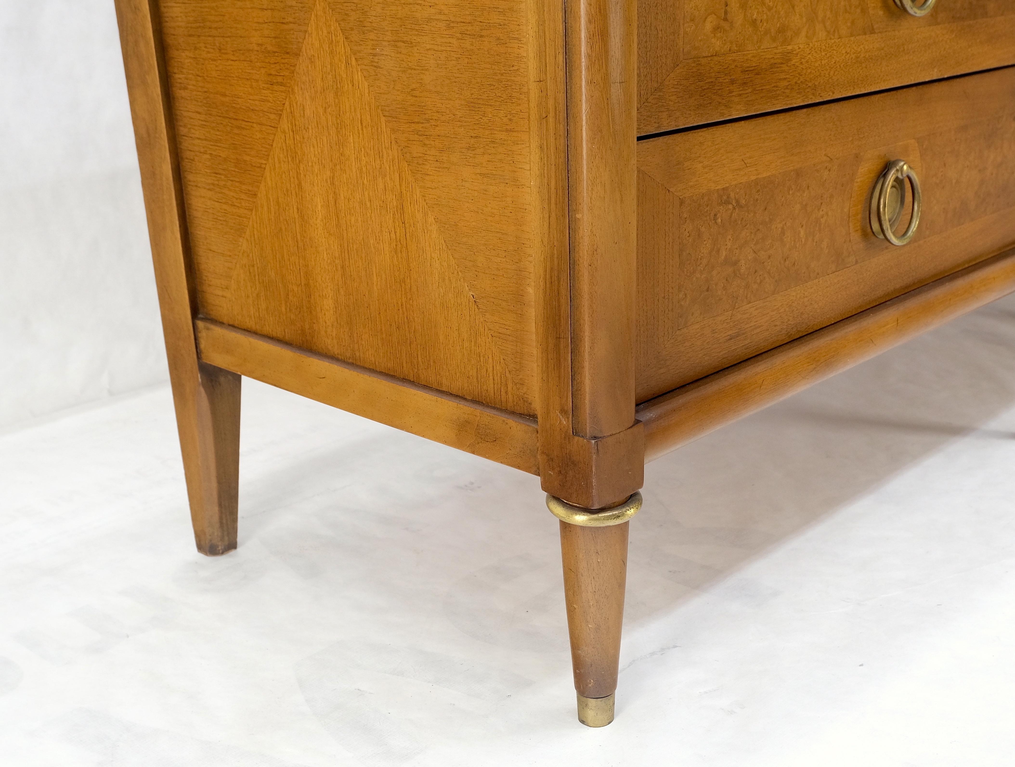20th Century Light Walnut Long Travertine Top 9 Drawers Dresser Credenza Drop Ring Pulls MINT For Sale