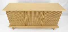 Light Walnut Reeded 9 Drawers Mid Century Modern 65" Long Dresser Credenza MINT!