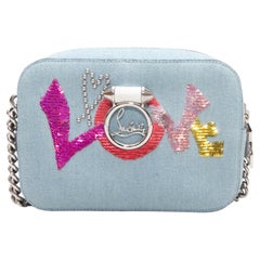 Hell gewaschene Christian Louboutin Rubin Love Umhängetasche