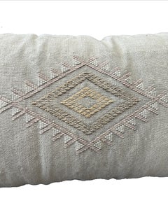 Light-wash Denim 35" Moroccan Accent Pillow