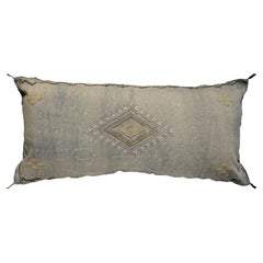 Light-wash Denim 35" Moroccan Accent Pillow