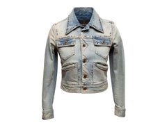 Light Wash Roberto Cavalli Studded Denim Jacket
