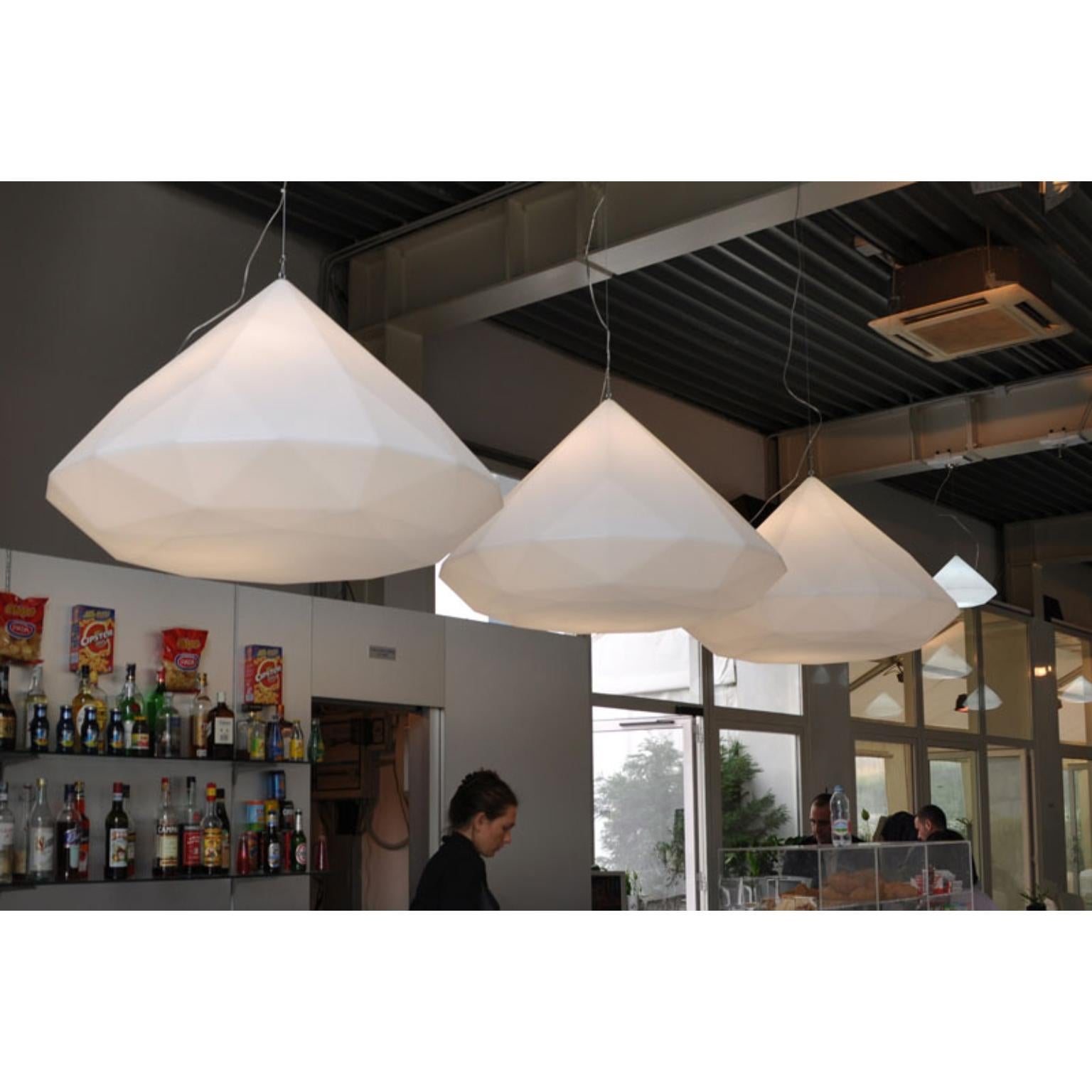 Lampada a sospensione Bijoux 100 Light White di Büro Für Form
Dimensioni: Ø 100 x H. 73 cm.
Materiali: Polietilene.

Disponibile in due diverse dimensioni. I prezzi possono variare. Questo prodotto è adatto all'uso interno ed esterno. Tutte le