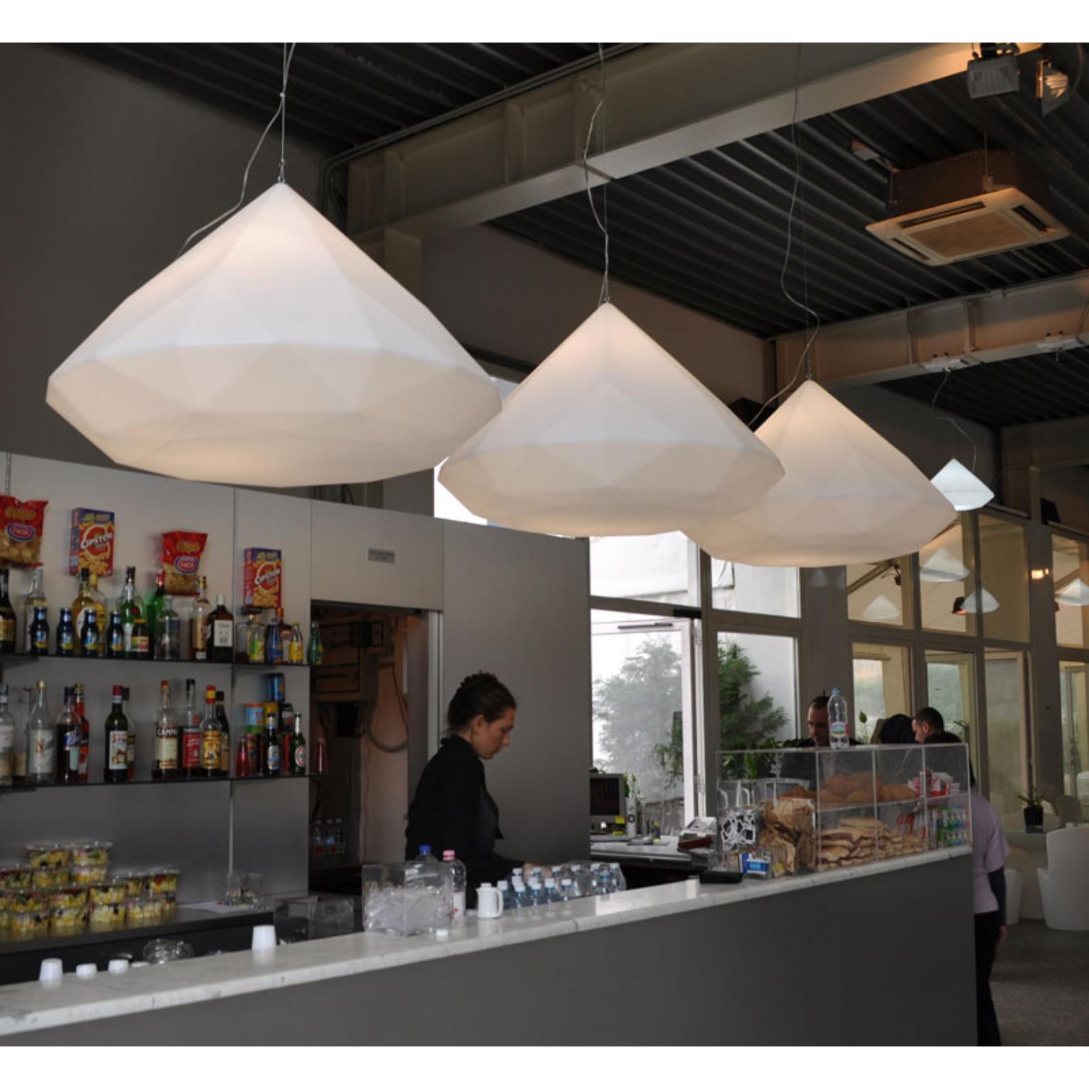 Postmoderno Lampada a sospensione Bijoux 100 Light White di Büro Für Form in vendita