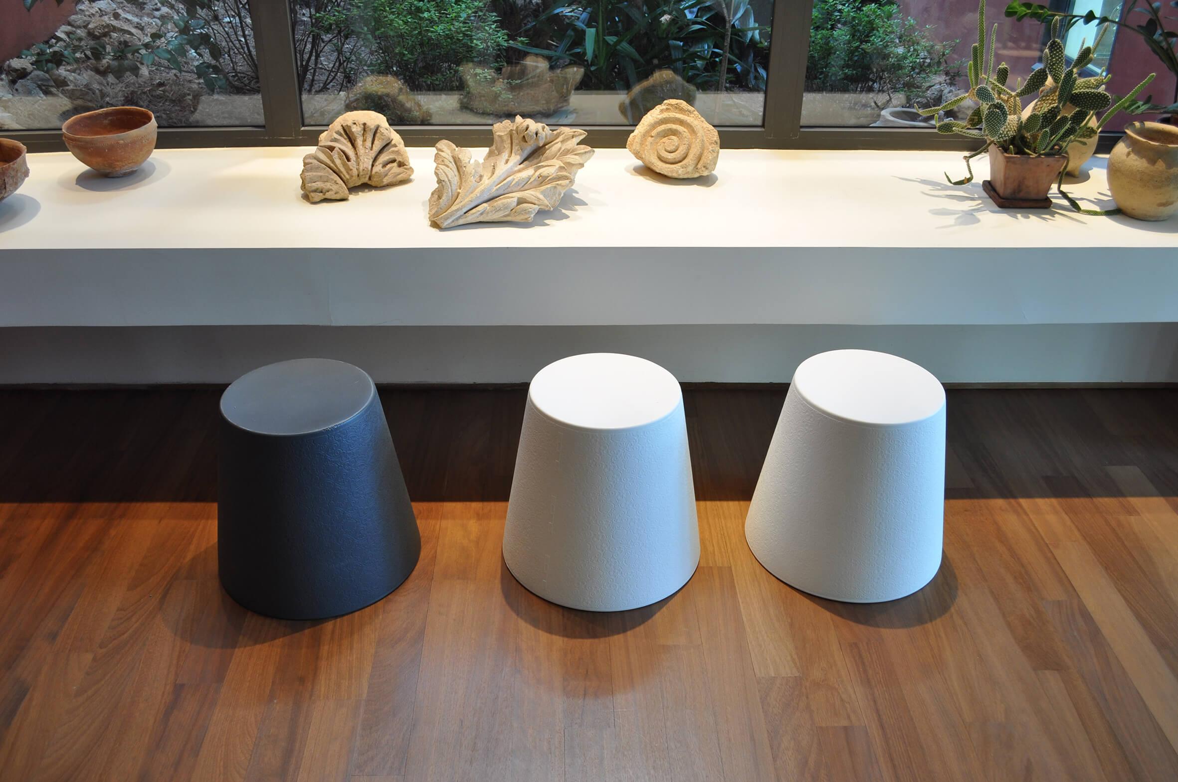 Other Light White LED Ali Baba Stool by Giò Colonna Romano For Sale