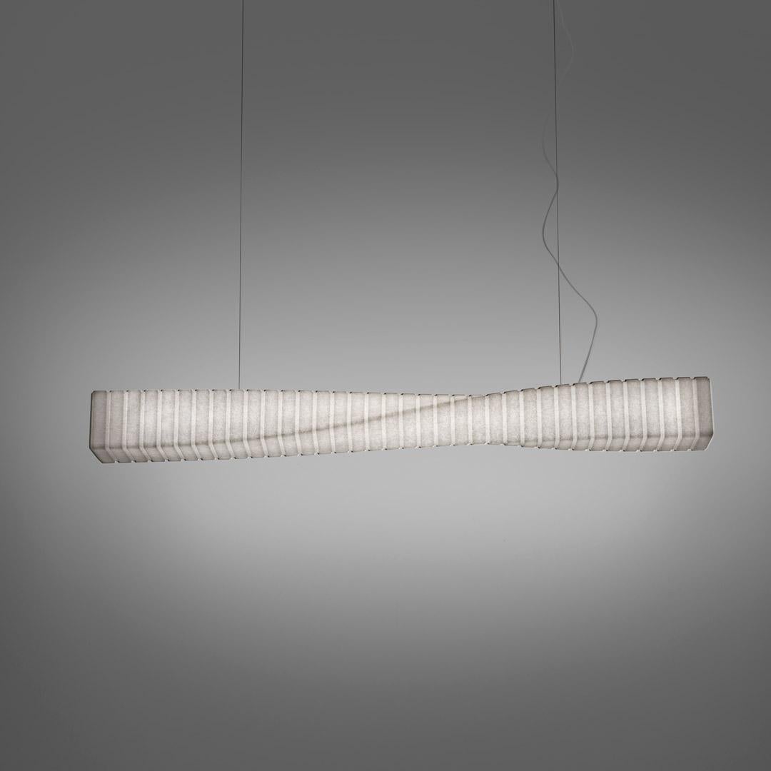 Light White Spin Ceiling Lamp by Fabio Novembre
Dimensions: D 12,5 x W 125 x H 12,5 cm.
Materials: Polyethylene and nickel-plated brass.

This product is suitable for indoor and outdoor use. All our lamps can be wired according to each country. If