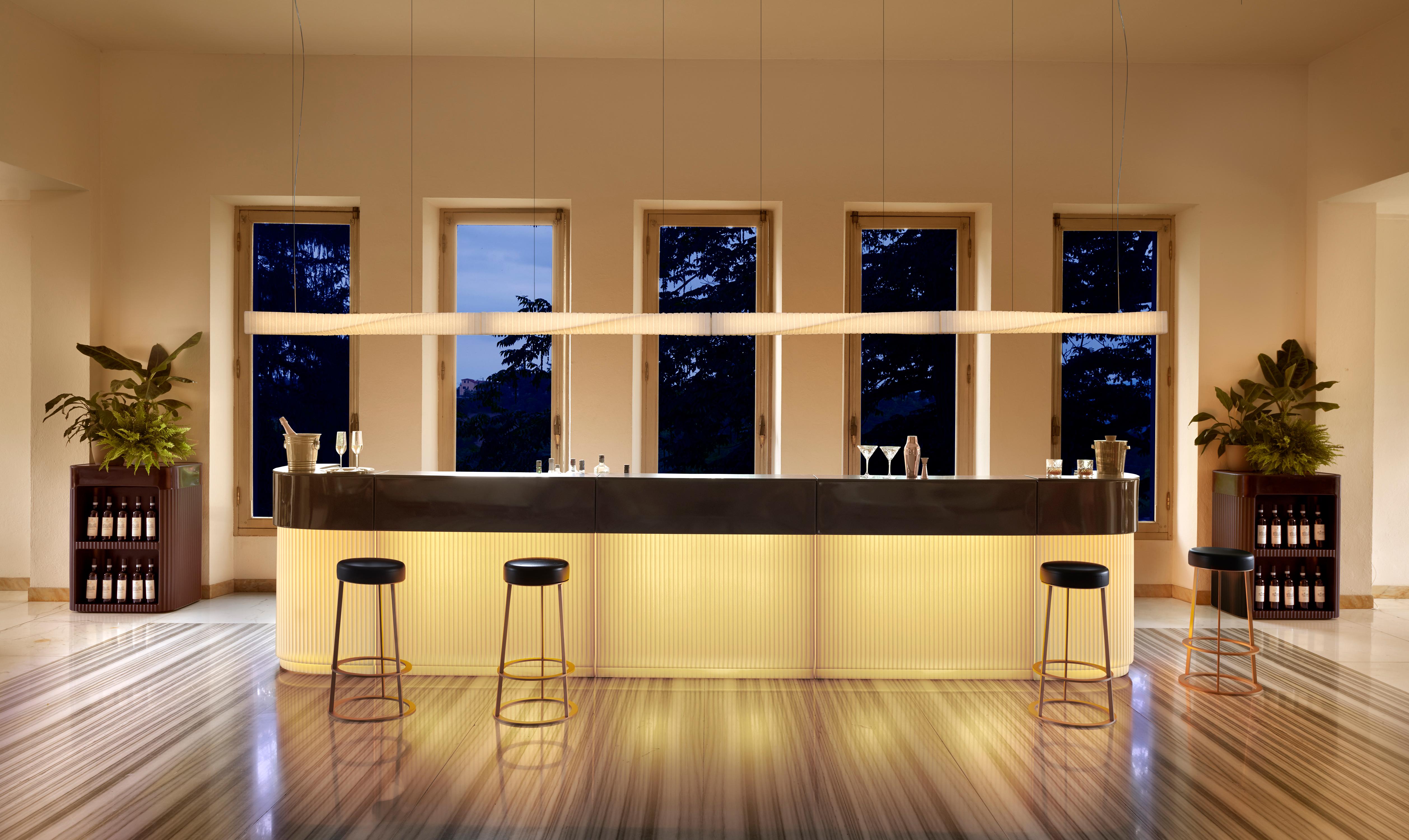 Brass Light White Spin Ceiling Lamp by Fabio Novembre For Sale