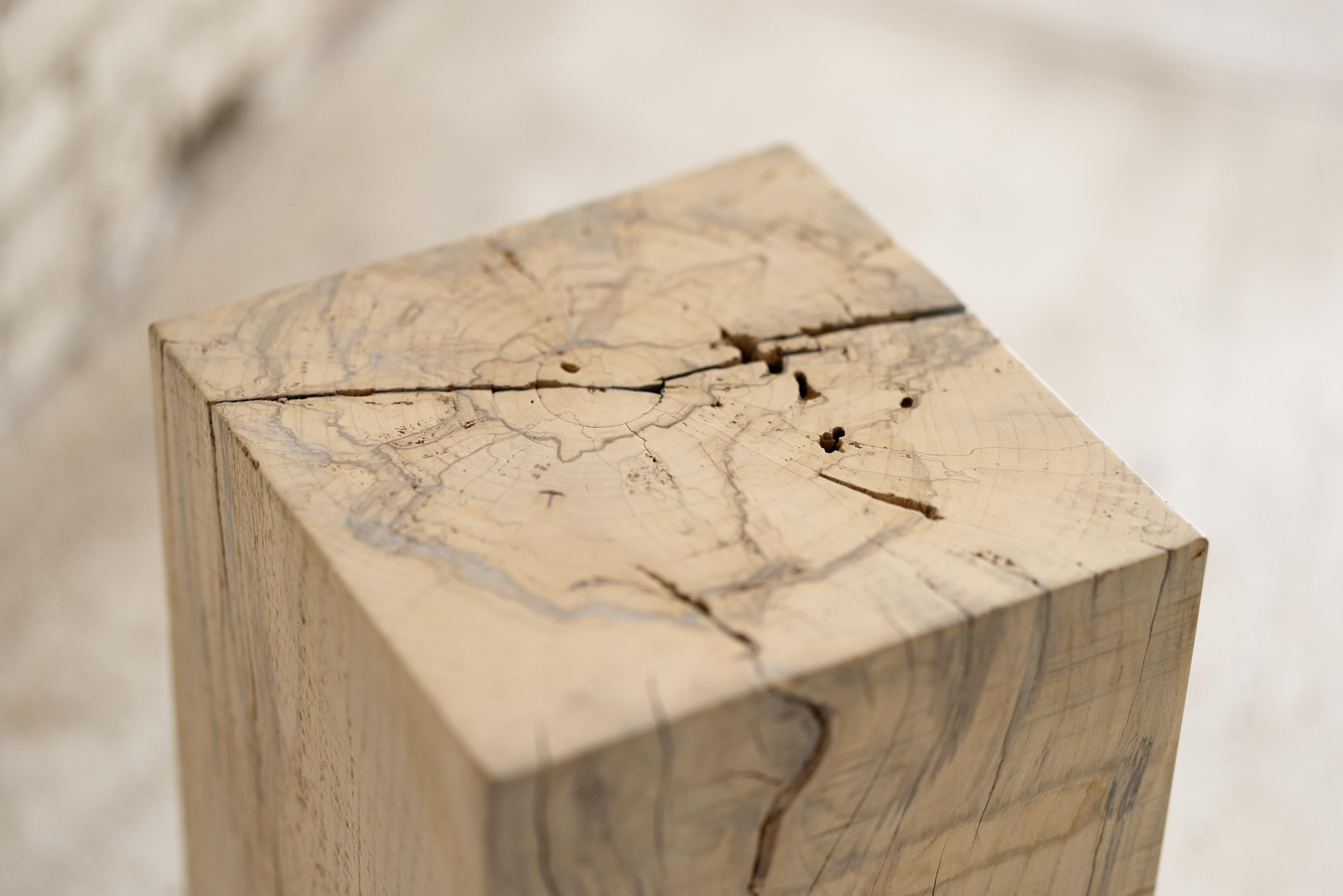 Travail du bois Light Wood Cube Side Table 15