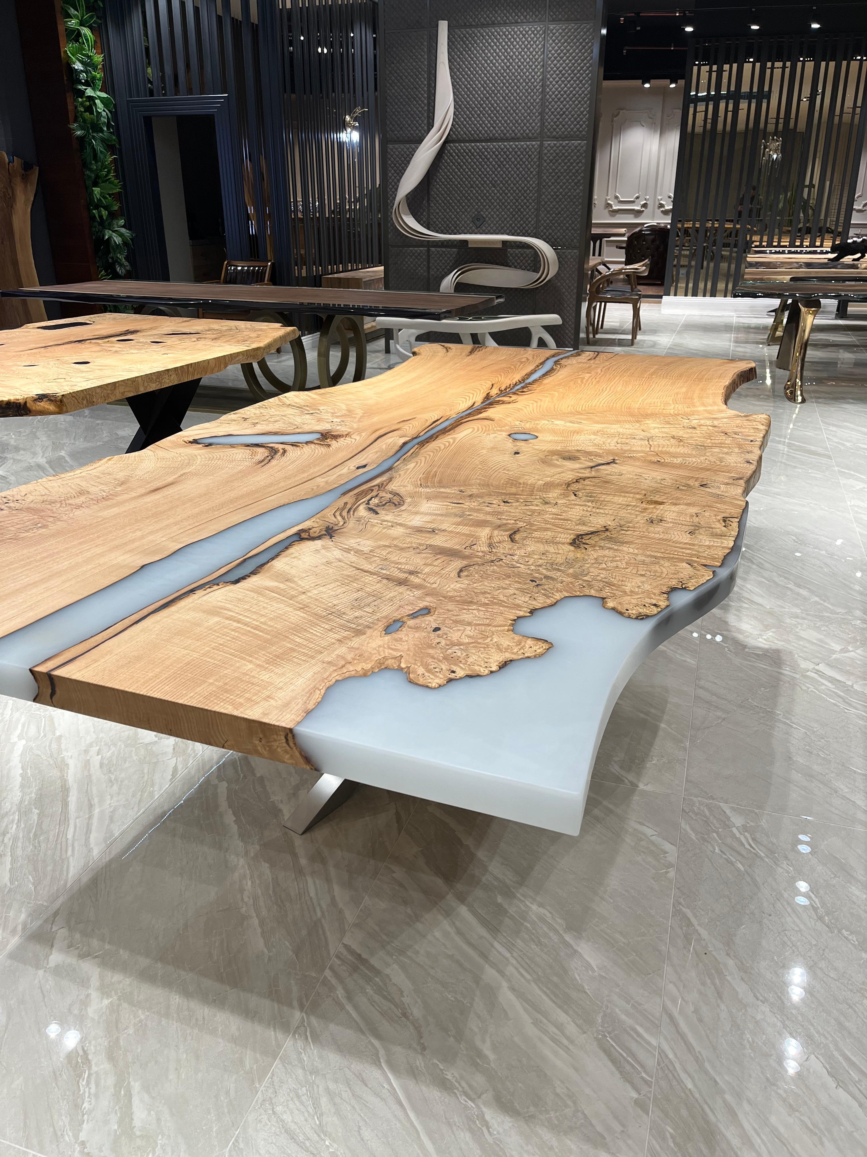 Light Wood Epoxy Resin Conference Table In New Condition For Sale In İnegöl, TR