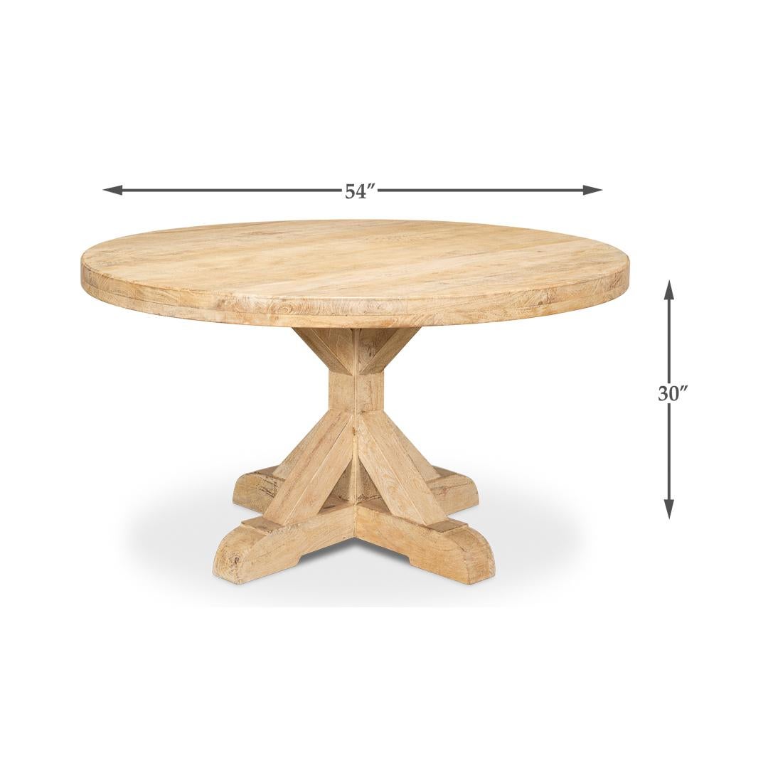 Light Wood Round Dining Table In New Condition For Sale In Westwood, NJ