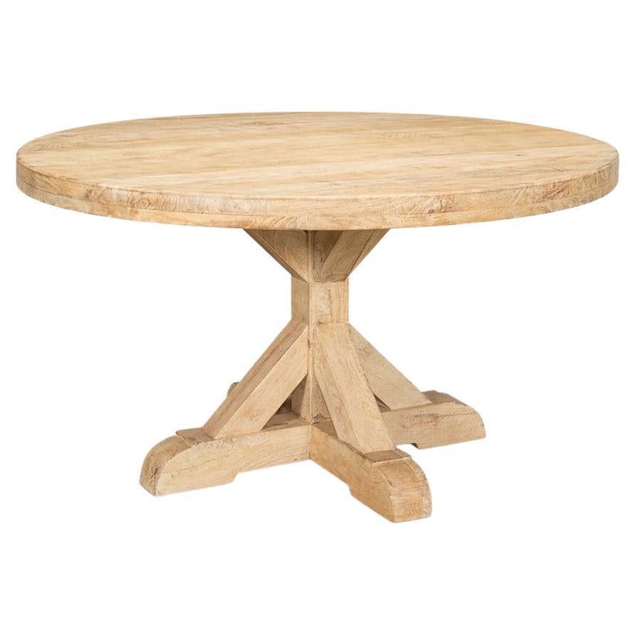 Table à manger ronde en bois clair