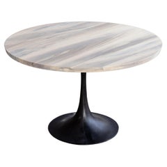 Light Wood Round Pedestal Base Dining Table Cast Iron Amicalola Base