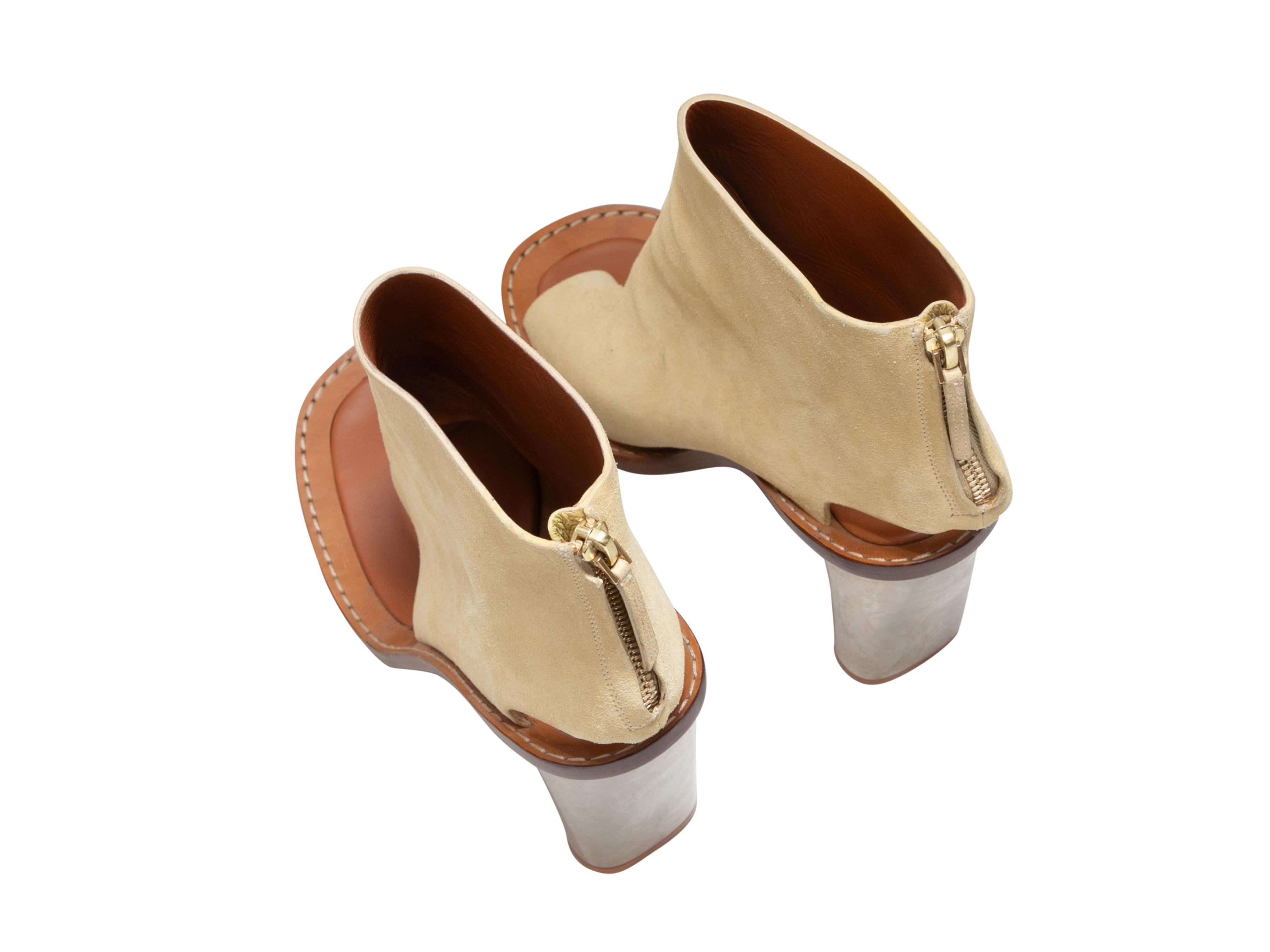 Beige Sandalo infradito con tacco Celine giallo chiaro Taglia 39,5 in vendita