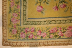 Light Yellow French Art Nouveau Rug with Roses