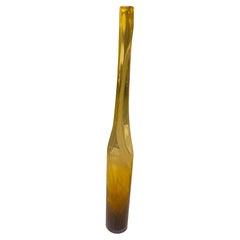 Vaso in vetro di Murano giallo chiaro, circa 1970