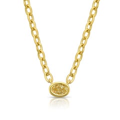 Light Yellow Oval Cut Diamond Pendant