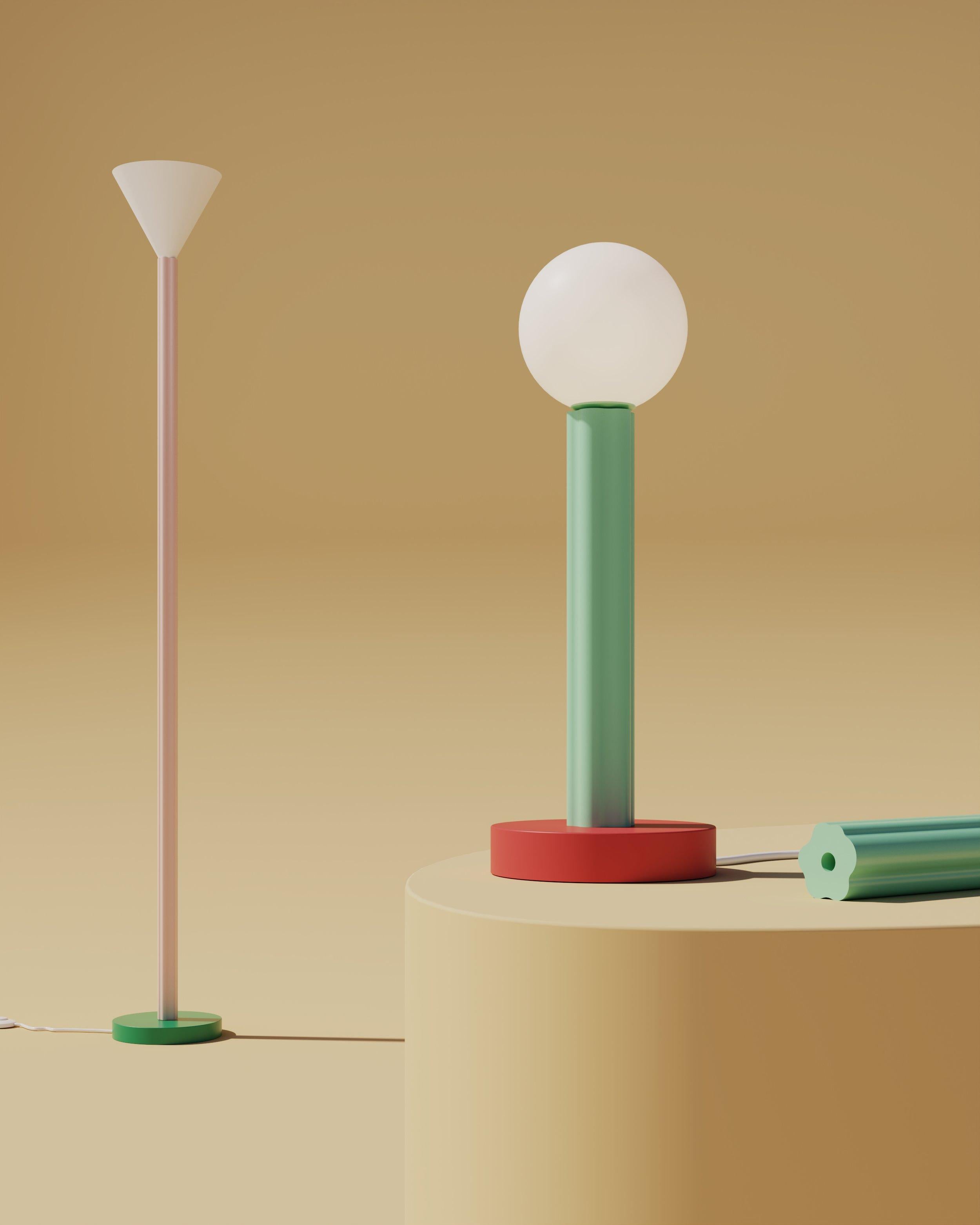 Postmoderne Lampadaire jaune clair A.Profiles par Atelier Areti en vente