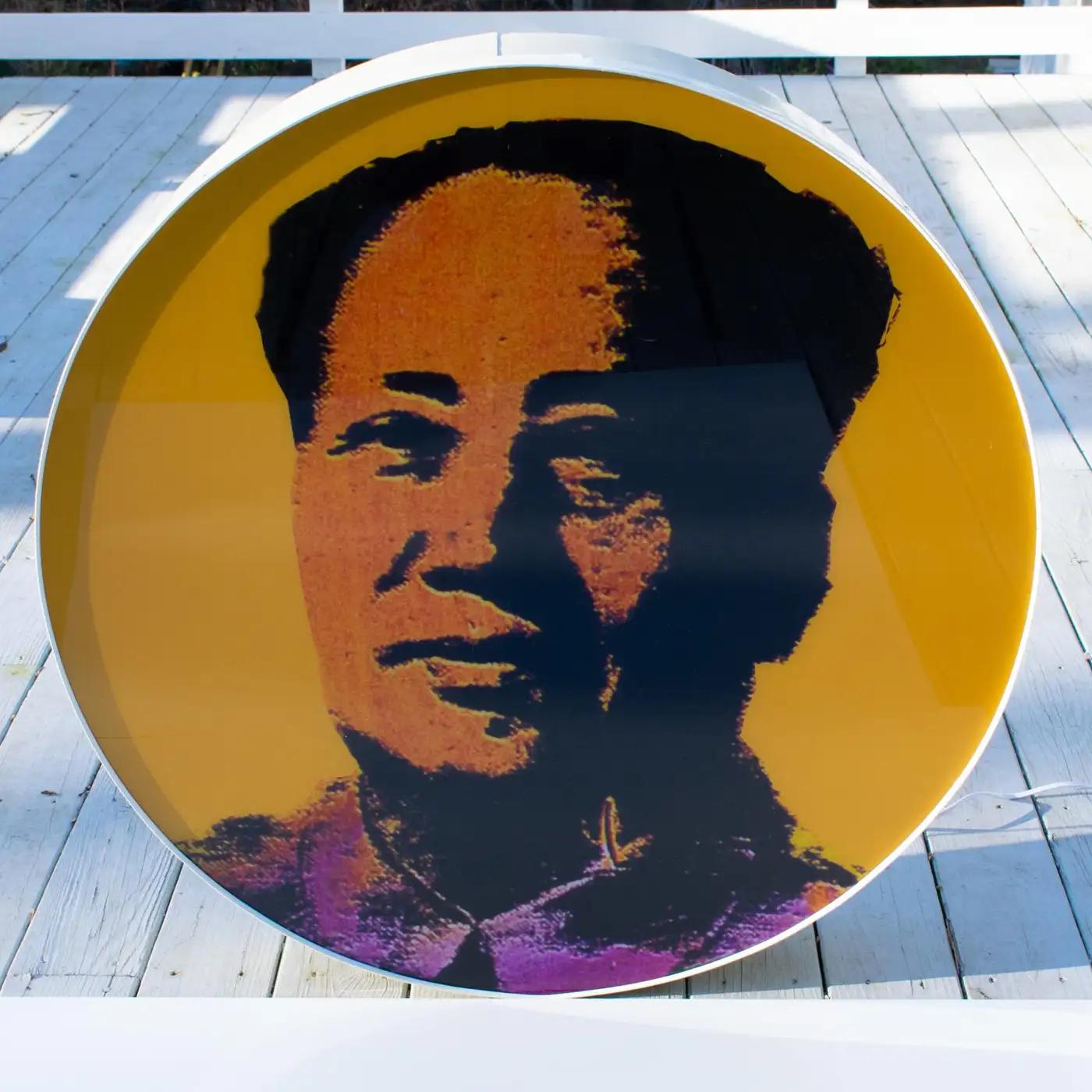 Lightbox Acrylic Print, Mao Tse Tung Silkscreen, circa 1970 For Sale 10