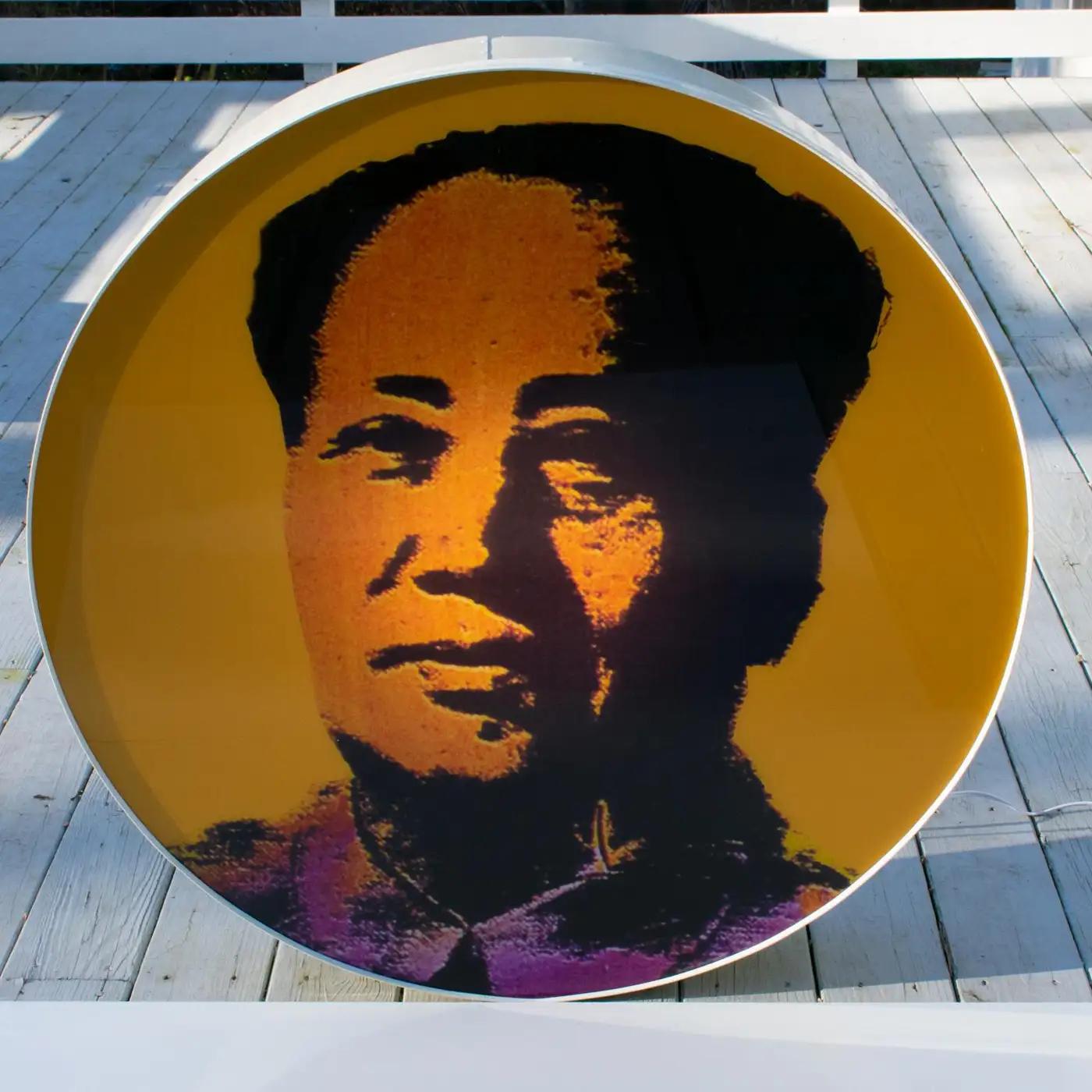 Lightbox Acrylic Print, Mao Tse Tung Silkscreen, circa 1970 For Sale 11