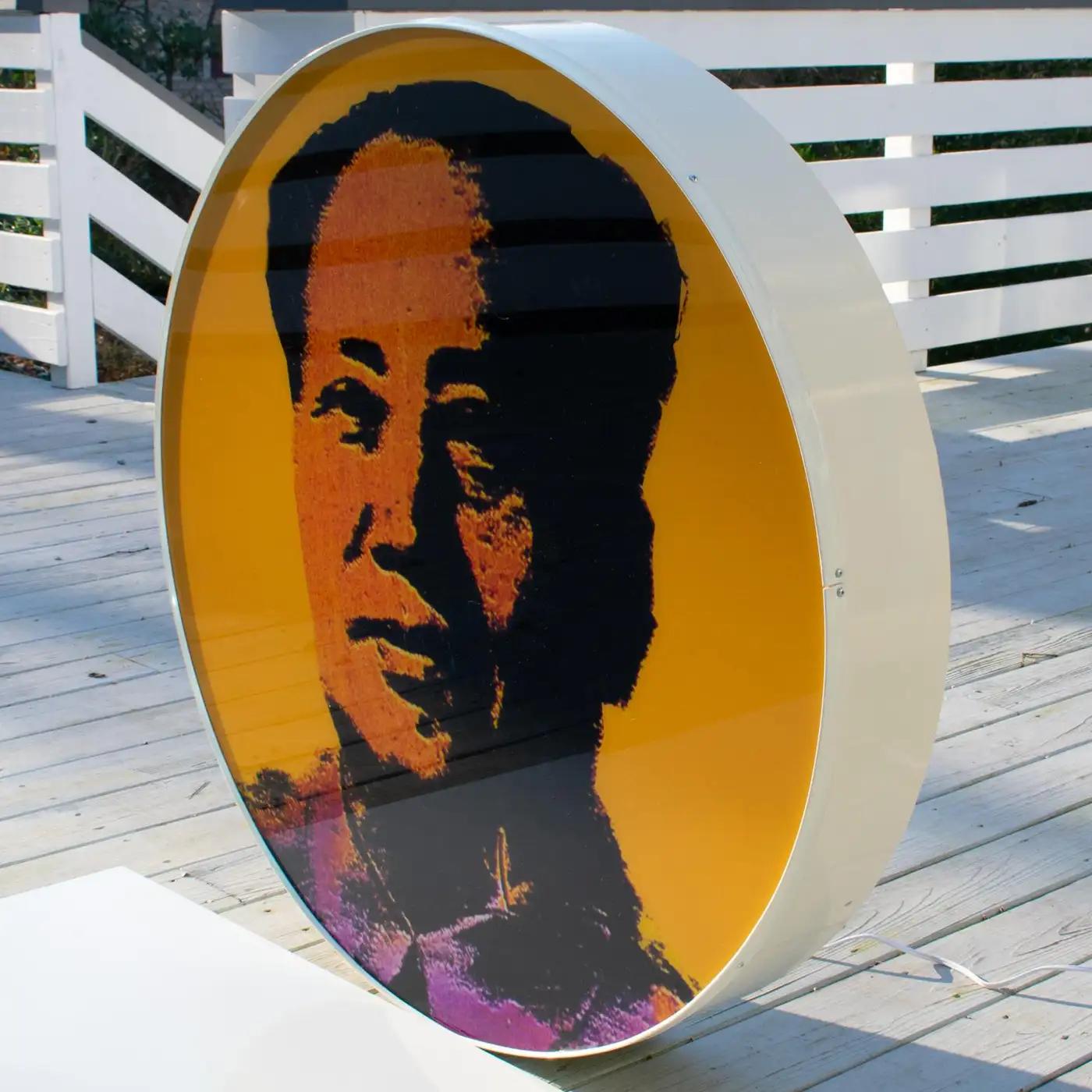 Lightbox Acrylic Print, Mao Tse Tung Silkscreen, circa 1970 For Sale 12