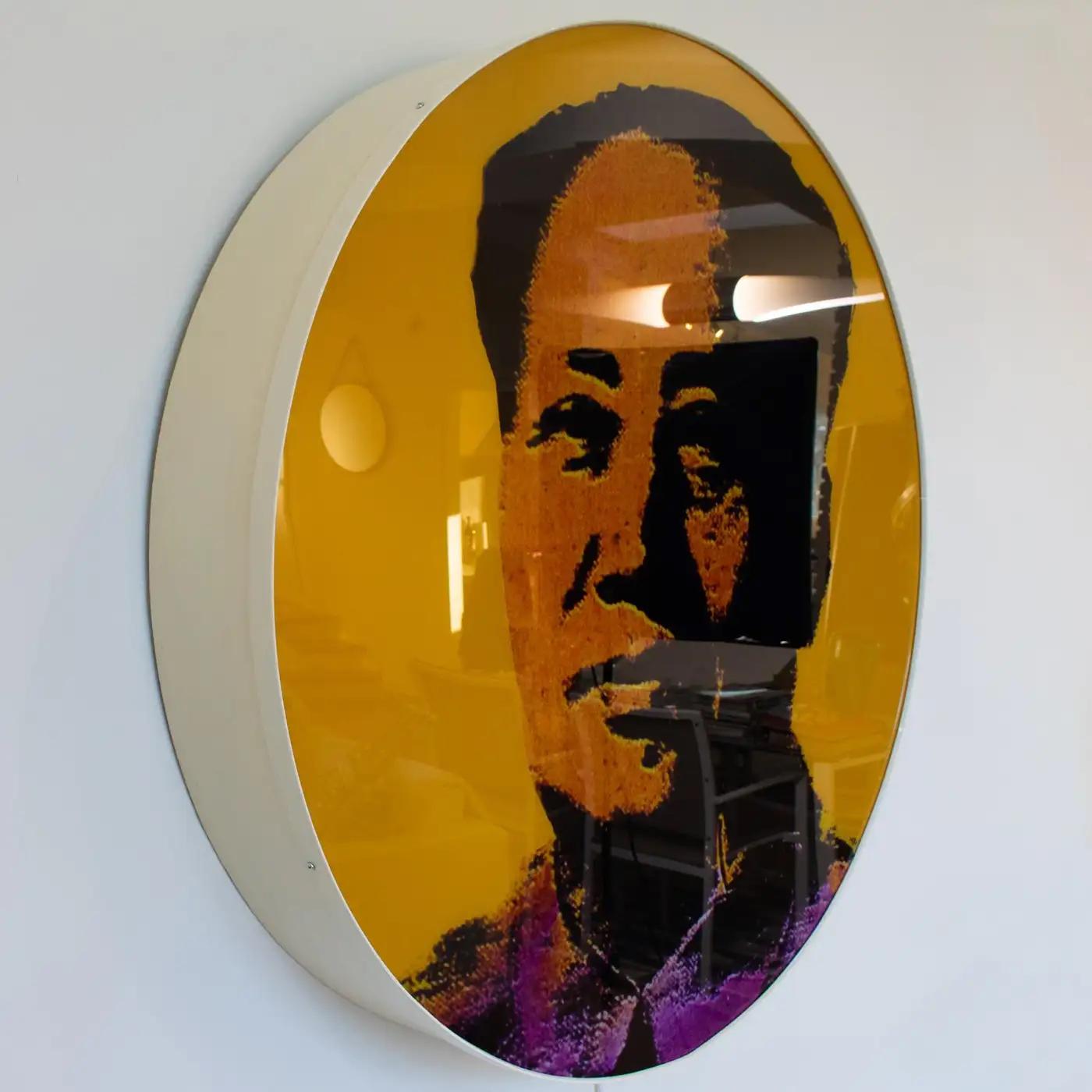 Metal Lightbox Acrylic Print, Mao Tse Tung Silkscreen, circa 1970 For Sale