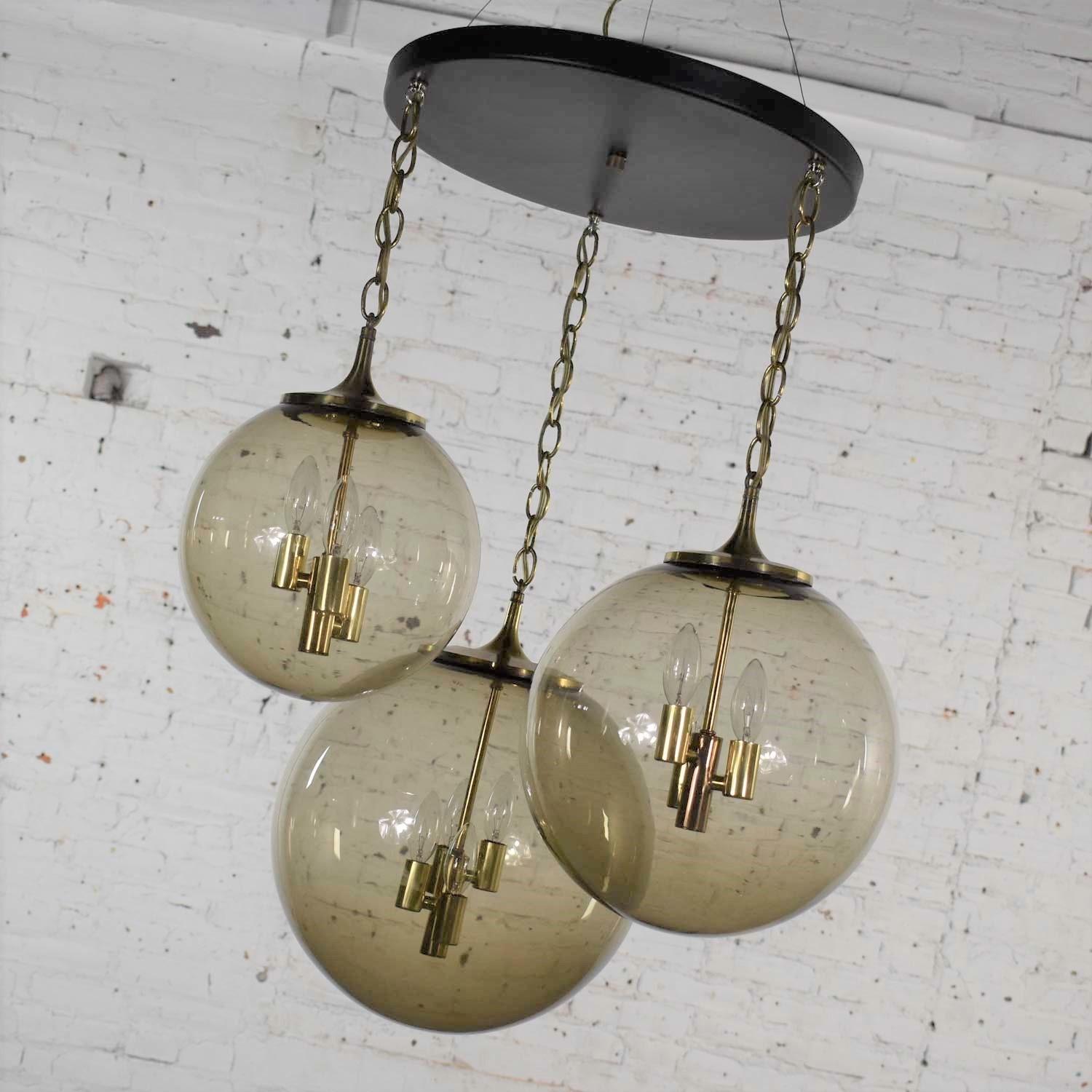 large glass globe chandelier