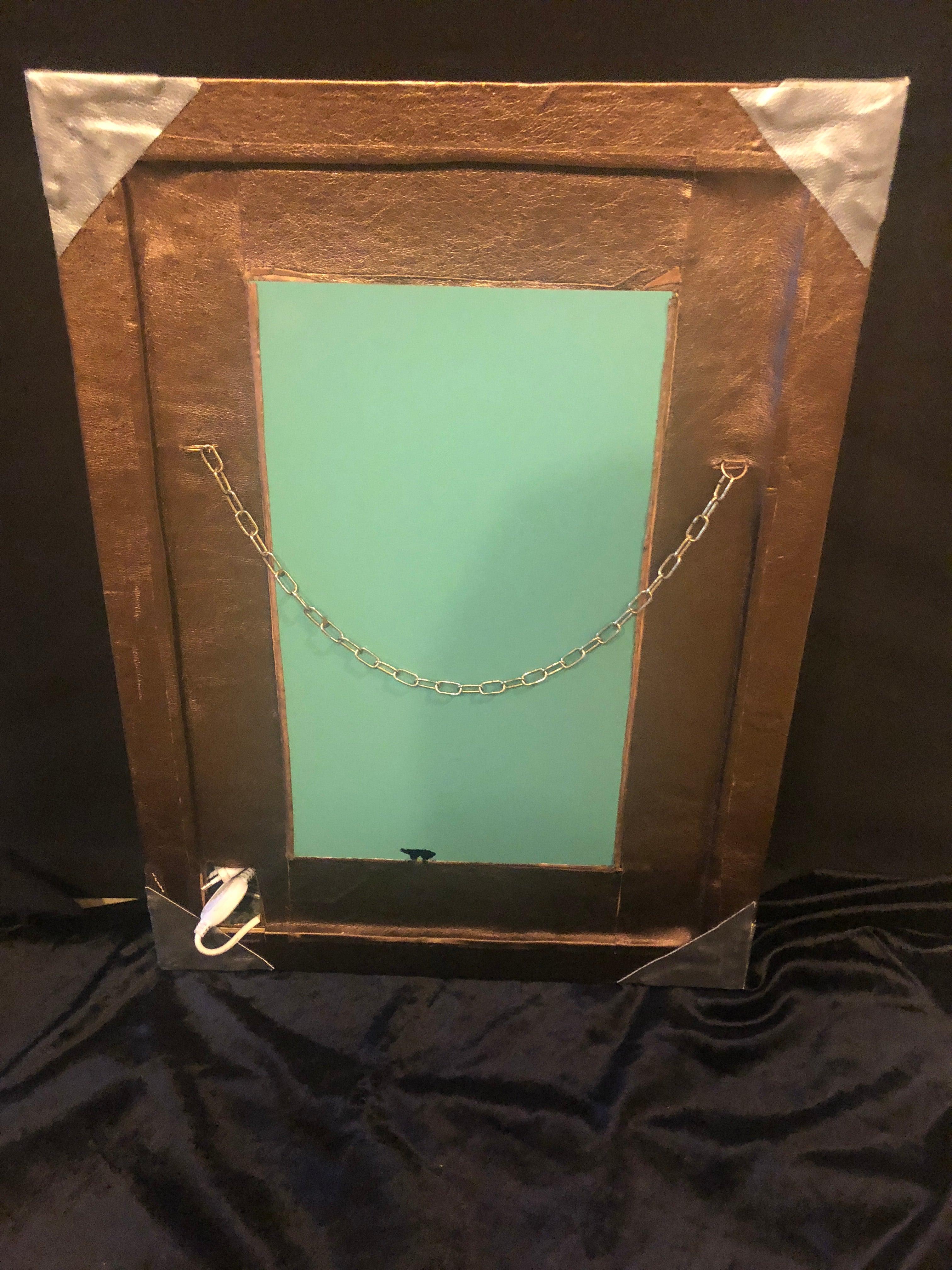 Lighted Art Deco Style Vanity Mirror or Wall Mirror For Sale 3