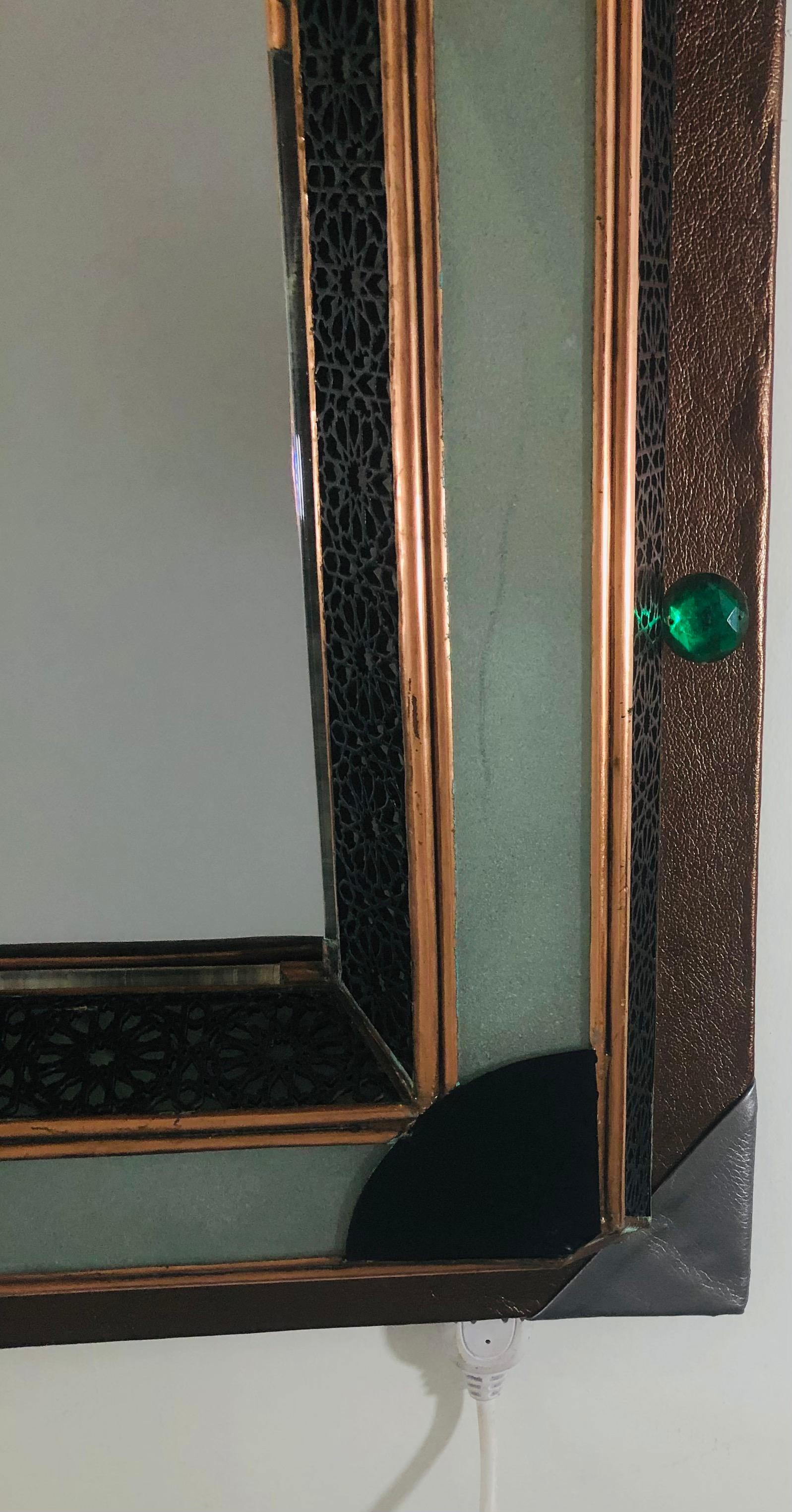 Lighted Art Deco Style Vanity Mirror or Wall Mirror For Sale 2