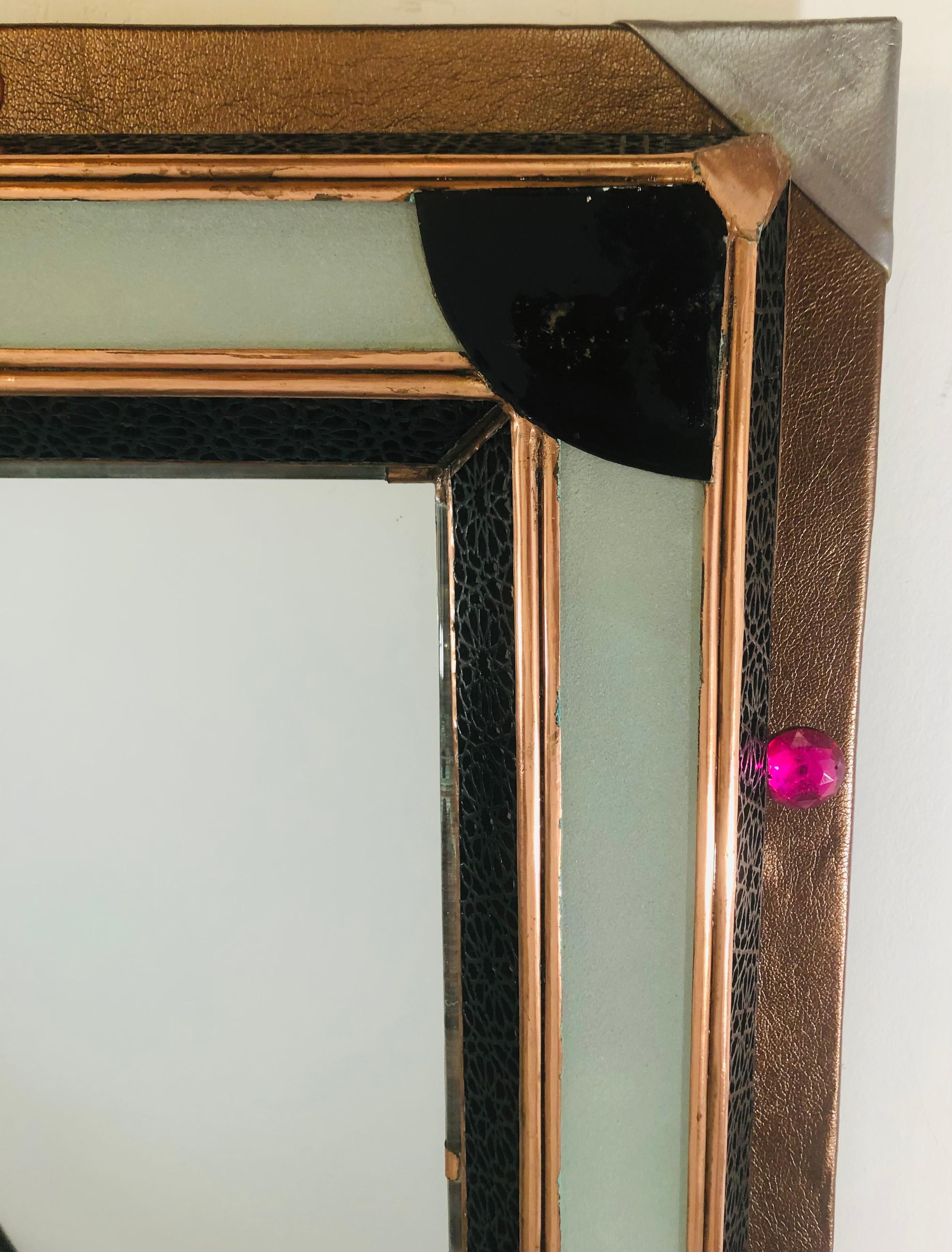 Beleuchteter Art-Déco-Spiegel für den Waschtisch oder Wandspiegel (Art déco) im Angebot