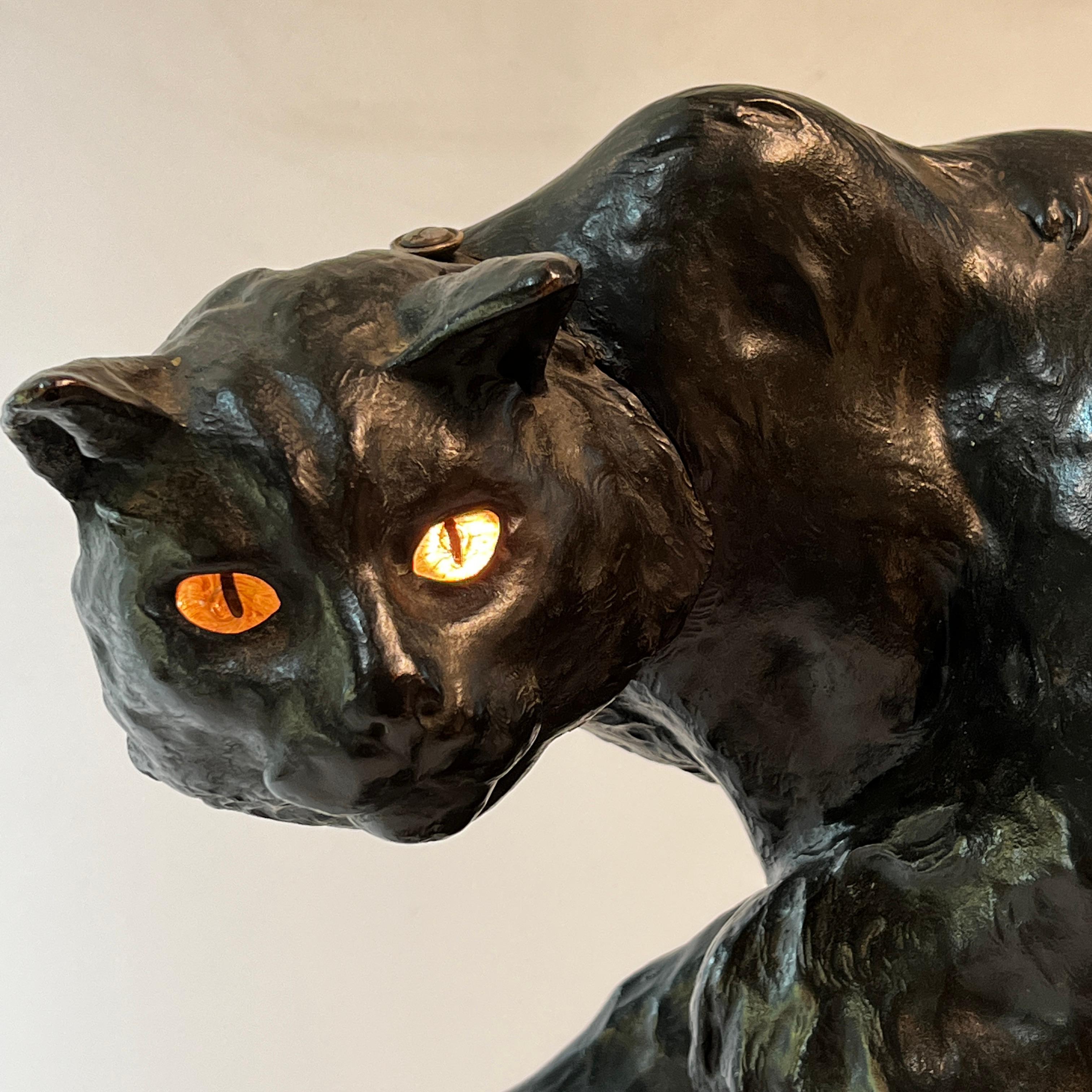 bronze cat lamp